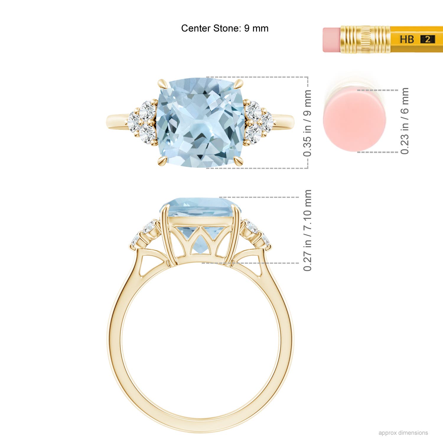 AA - Aquamarine / 2.96 CT / 14 KT Yellow Gold