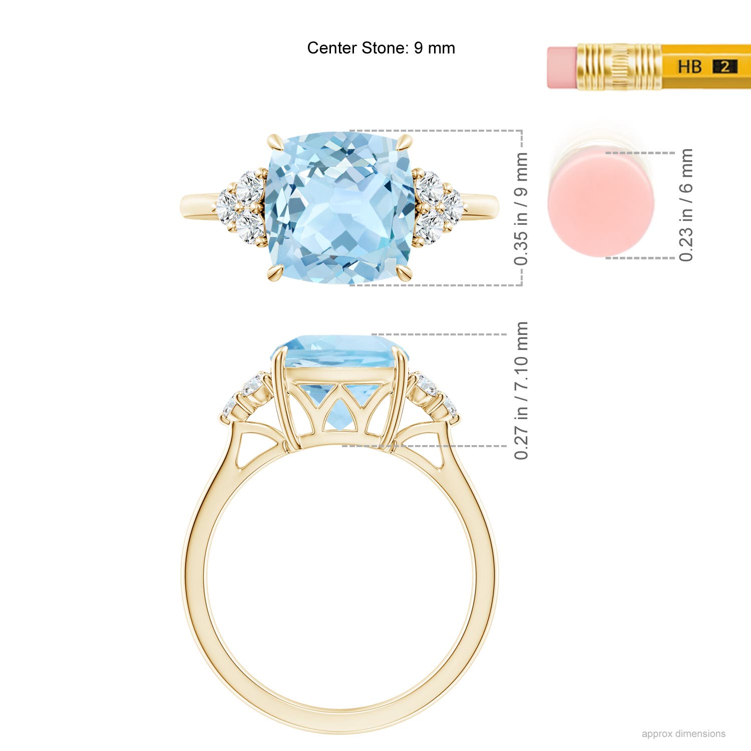 AAA - Aquamarine / 2.96 CT / 14 KT Yellow Gold