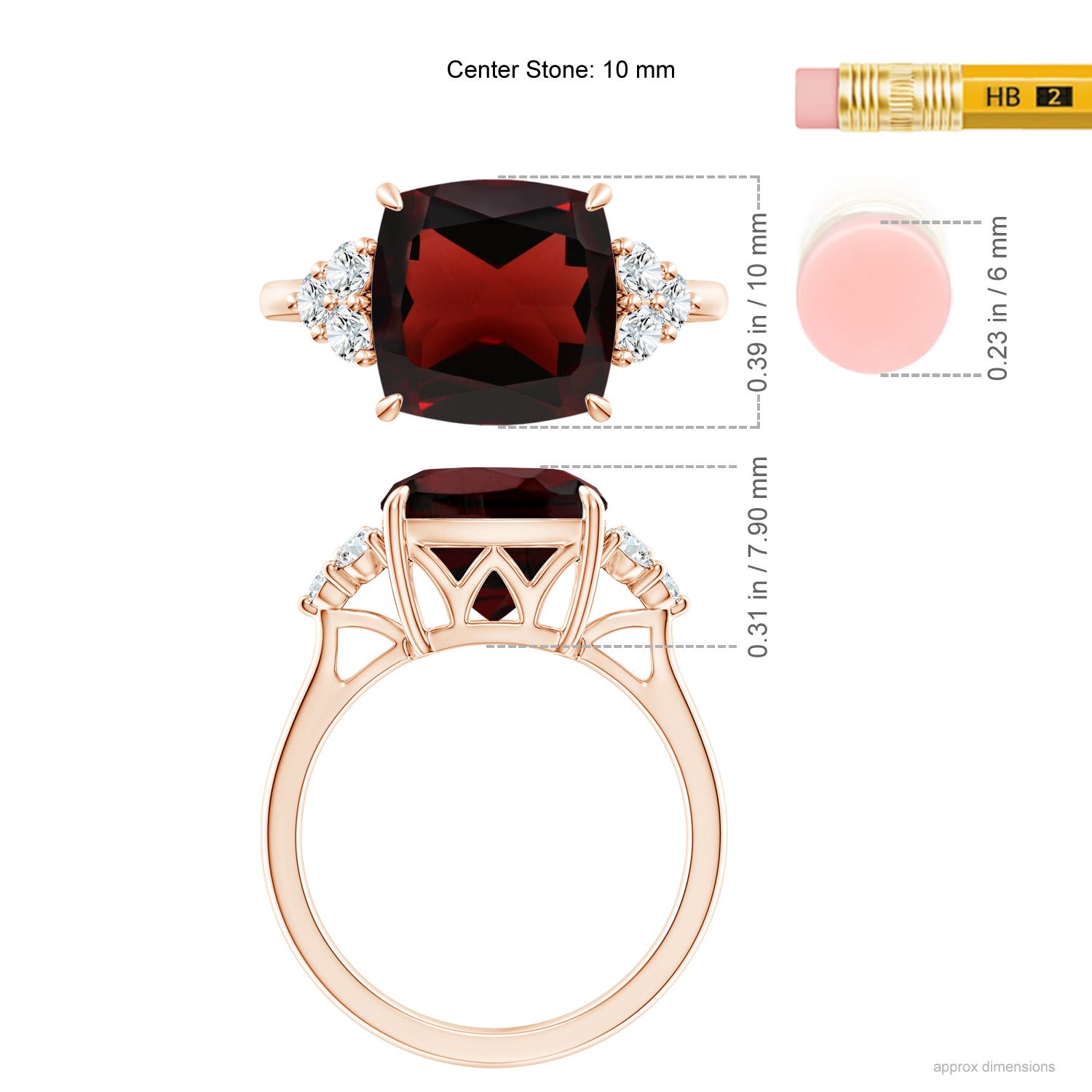 AA - Garnet / 4.55 CT / 14 KT Rose Gold