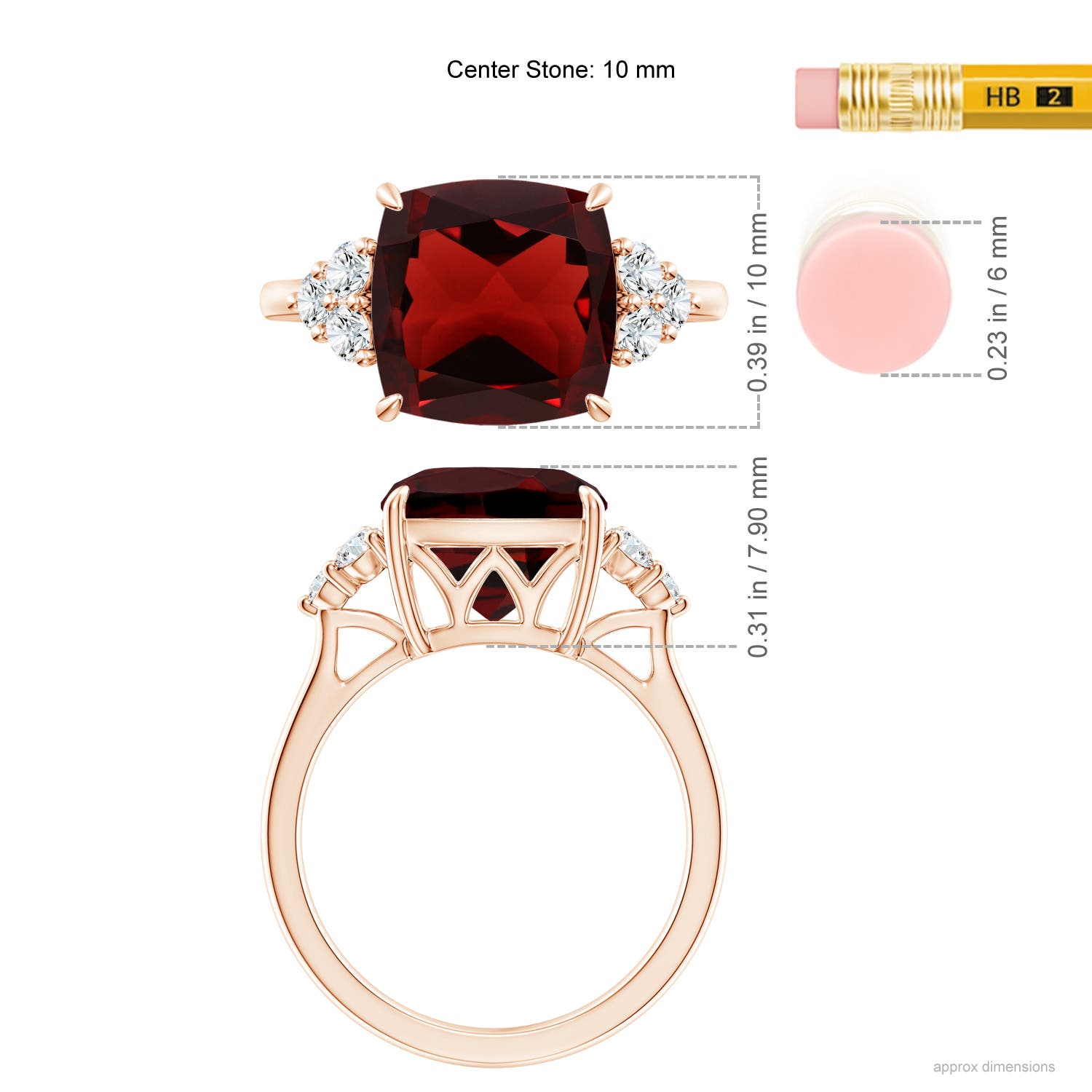 AAA - Garnet / 4.55 CT / 14 KT Rose Gold