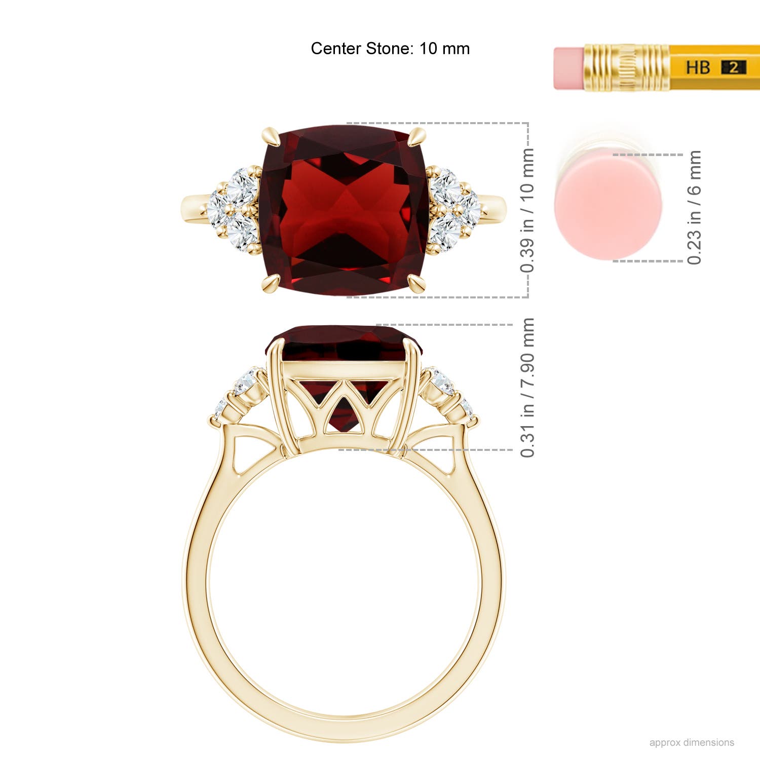 AAA - Garnet / 4.55 CT / 14 KT Yellow Gold