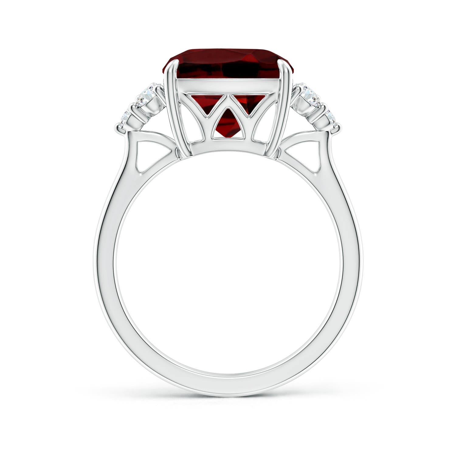 AAAA - Garnet / 4.55 CT / 14 KT White Gold