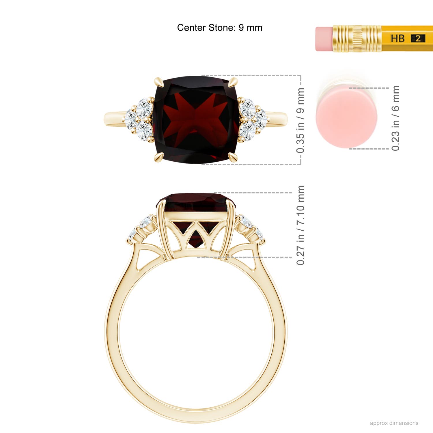 A - Garnet / 3.86 CT / 14 KT Yellow Gold