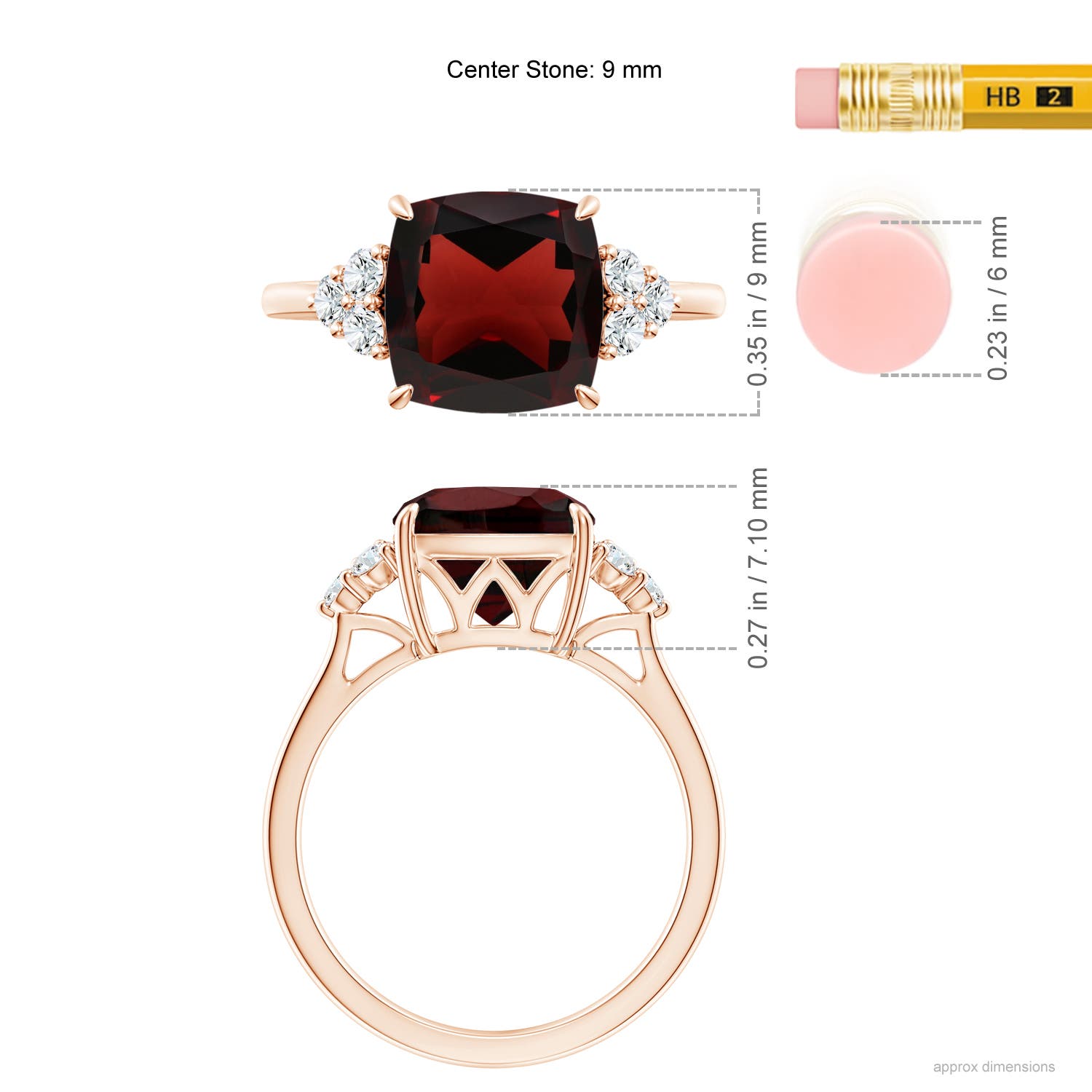 AA - Garnet / 3.86 CT / 14 KT Rose Gold