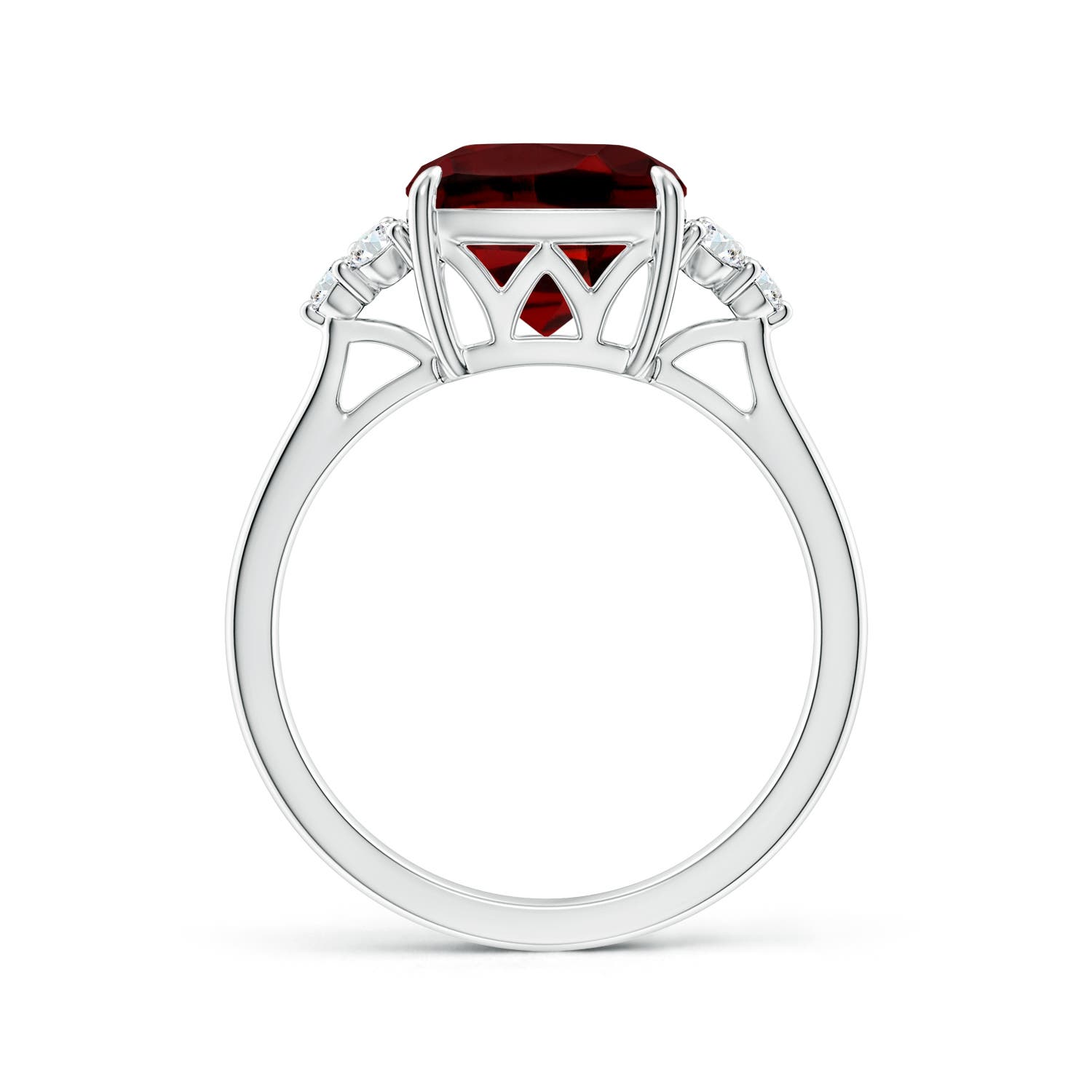 AAAA - Garnet / 3.86 CT / 14 KT White Gold