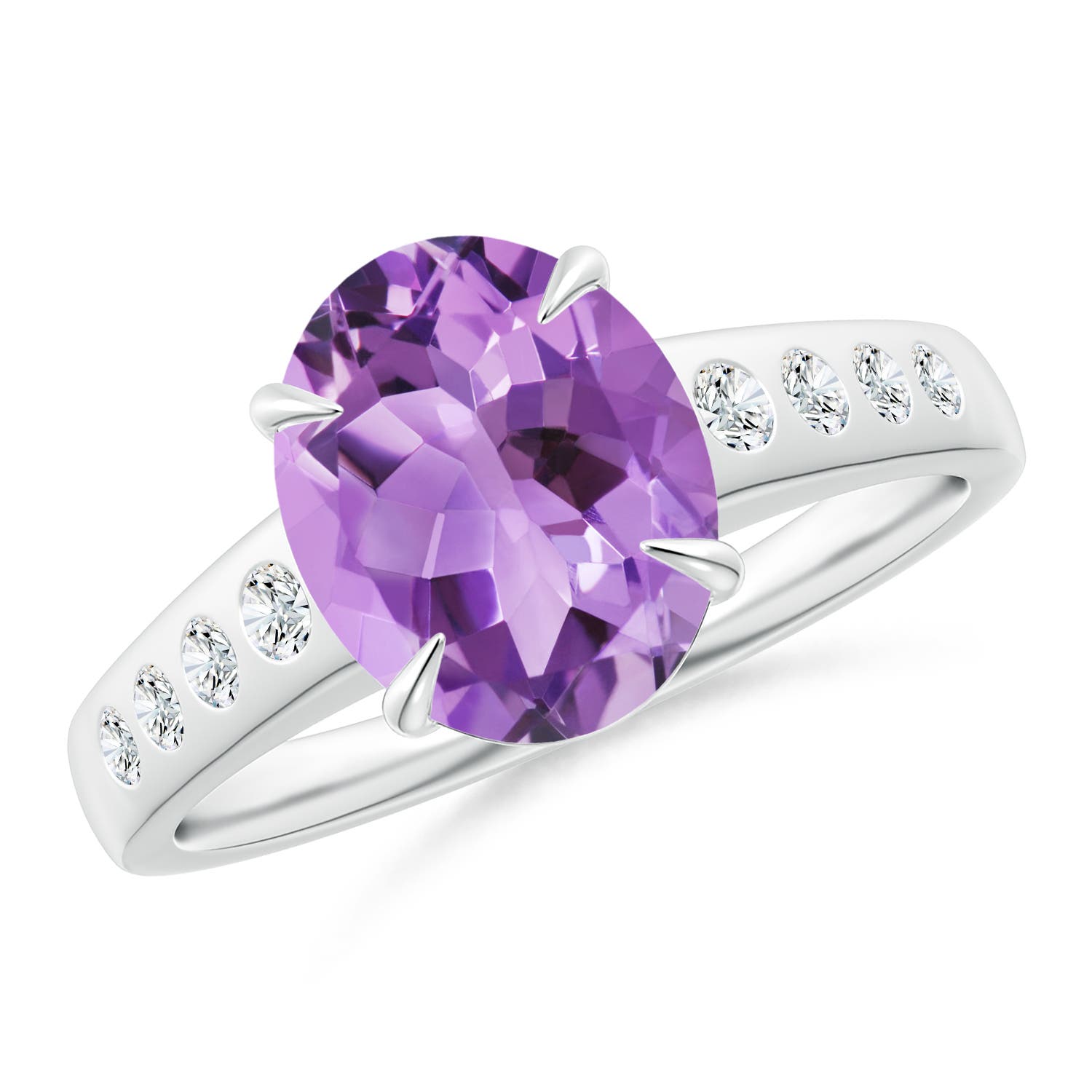 A - Amethyst / 2.5 CT / 14 KT White Gold