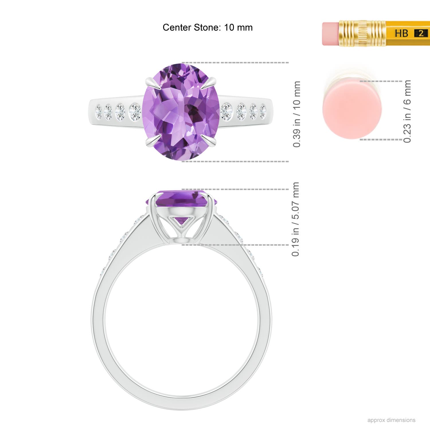 A - Amethyst / 2.5 CT / 14 KT White Gold