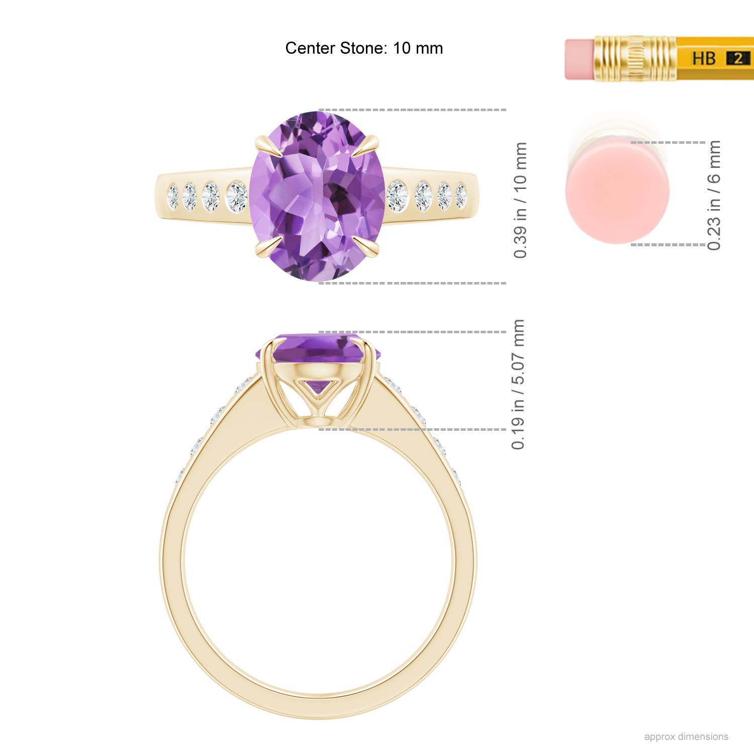 A - Amethyst / 2.5 CT / 14 KT Yellow Gold