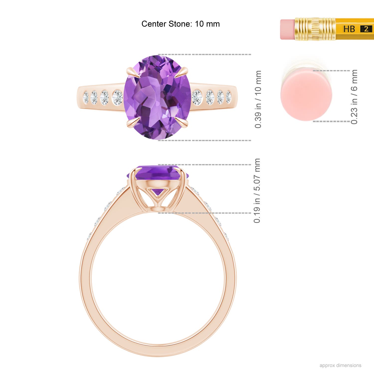 AA - Amethyst / 2.5 CT / 14 KT Rose Gold