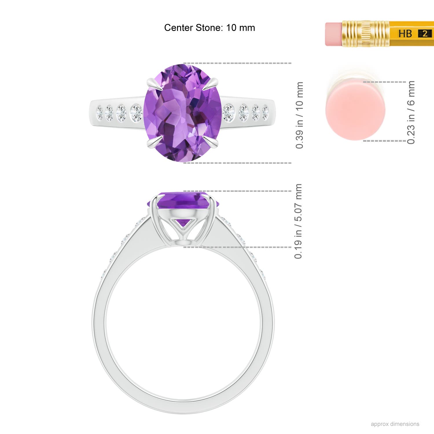 AA - Amethyst / 2.5 CT / 14 KT White Gold