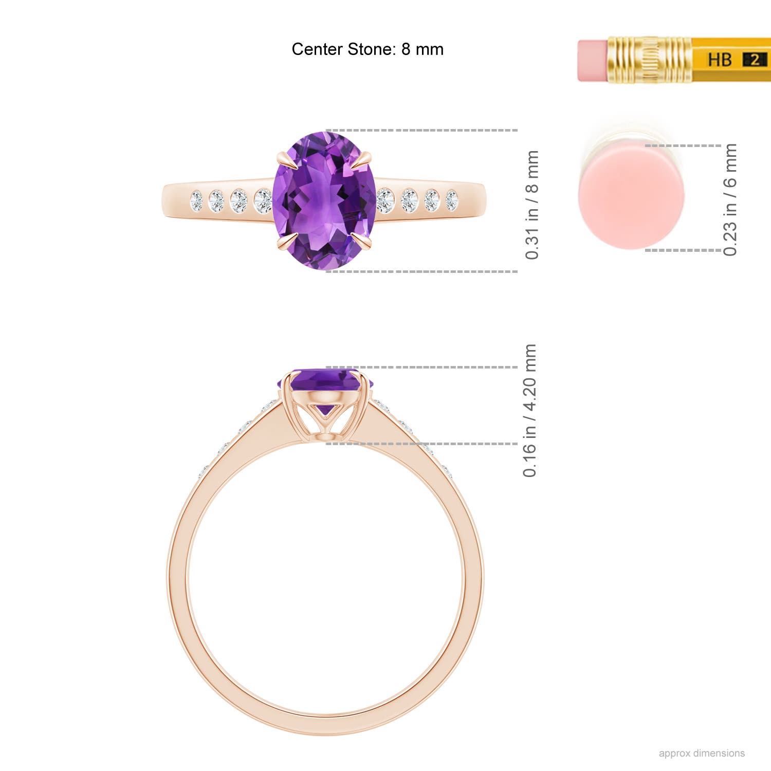 AAA - Amethyst / 1.31 CT / 14 KT Rose Gold