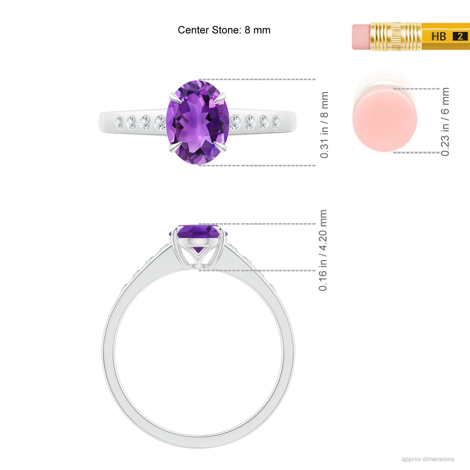 AAA - Amethyst / 1.31 CT / 14 KT White Gold