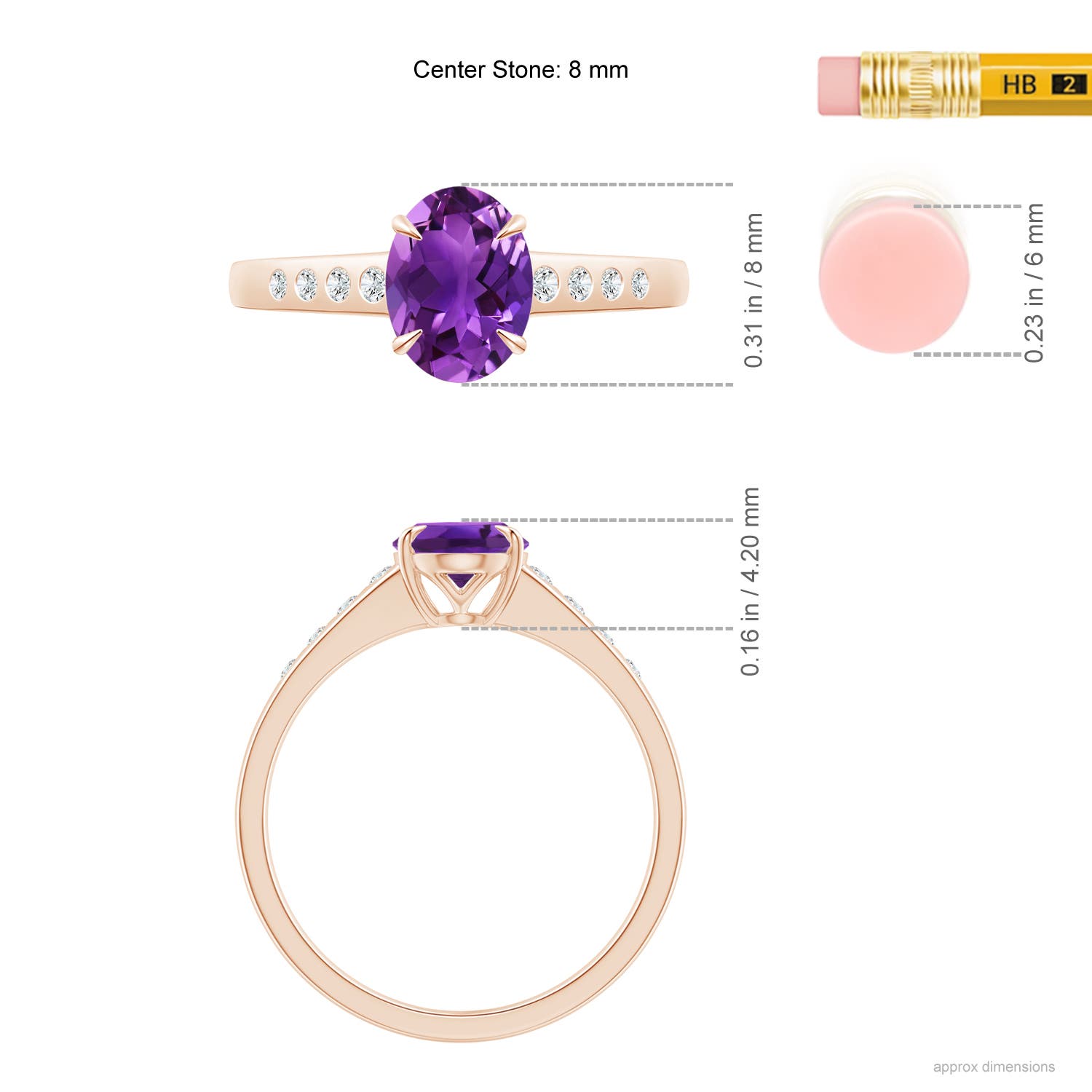 AAAA - Amethyst / 1.31 CT / 14 KT Rose Gold