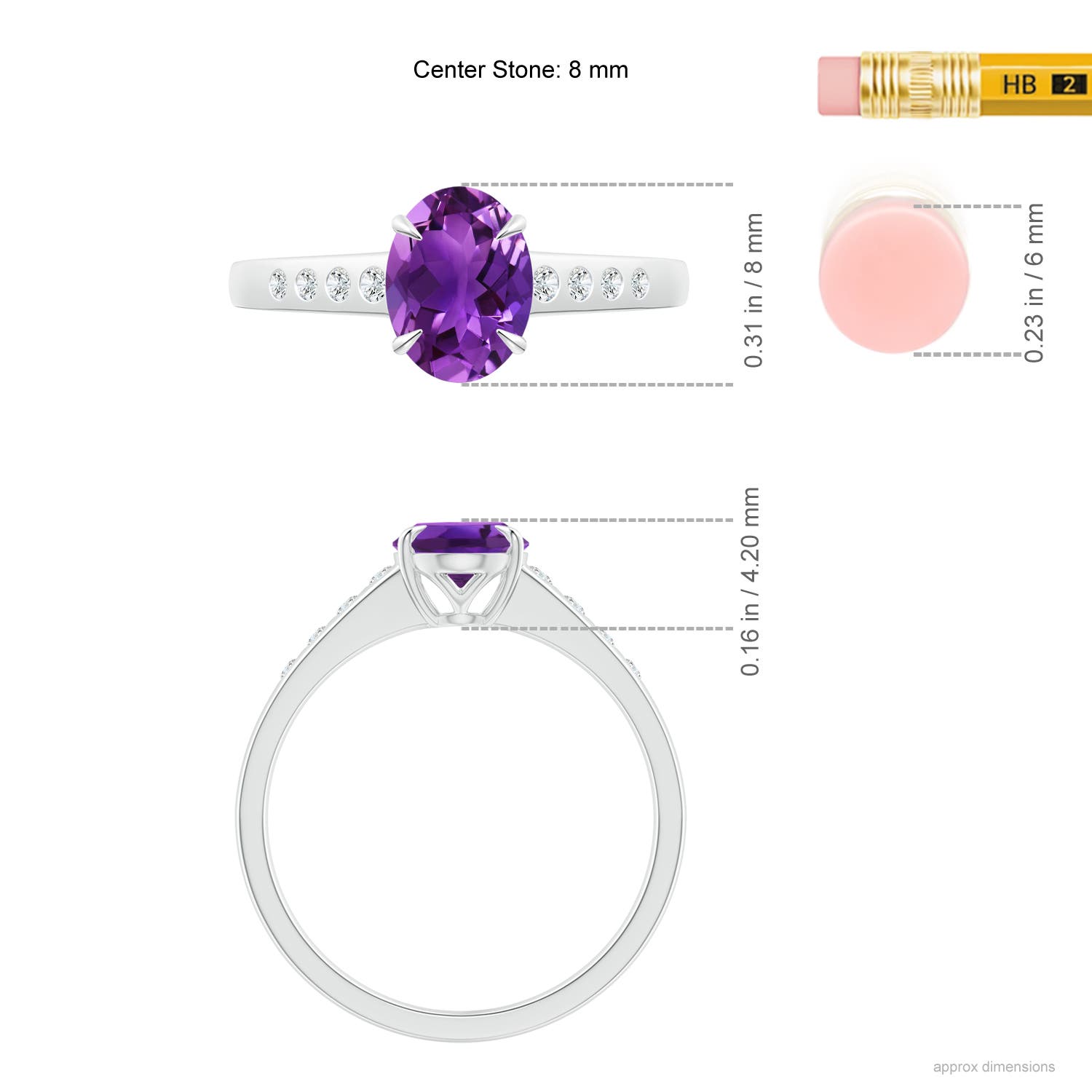 AAAA - Amethyst / 1.31 CT / 14 KT White Gold