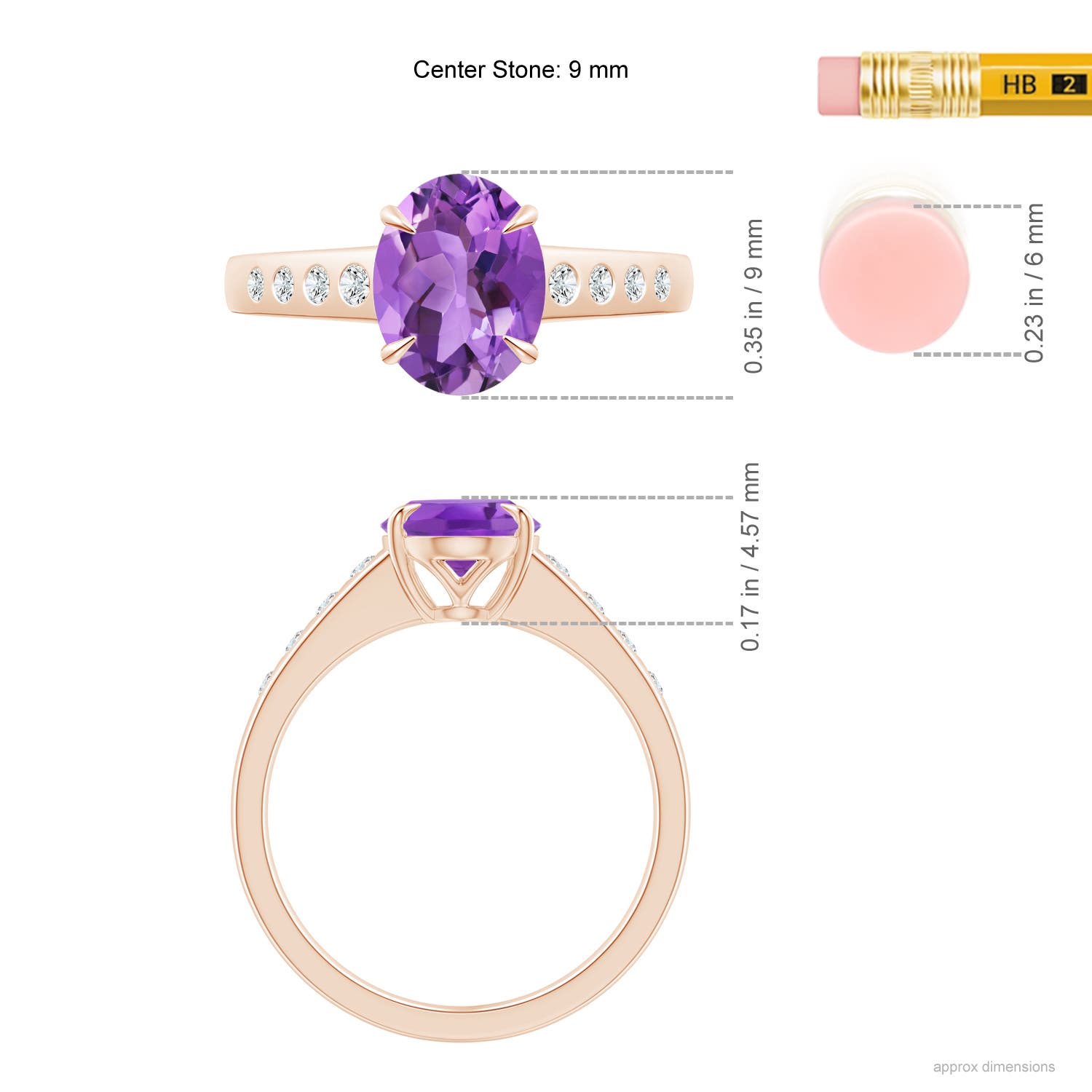 AA - Amethyst / 1.79 CT / 14 KT Rose Gold