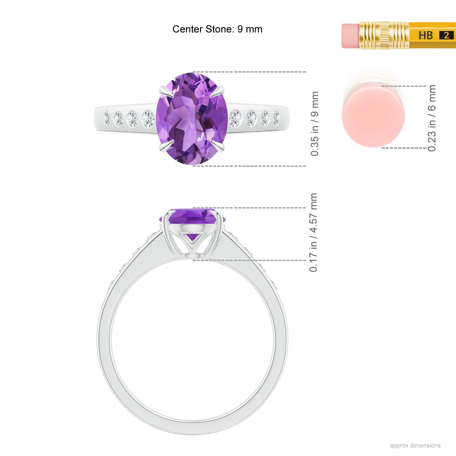 AA - Amethyst / 1.79 CT / 14 KT White Gold