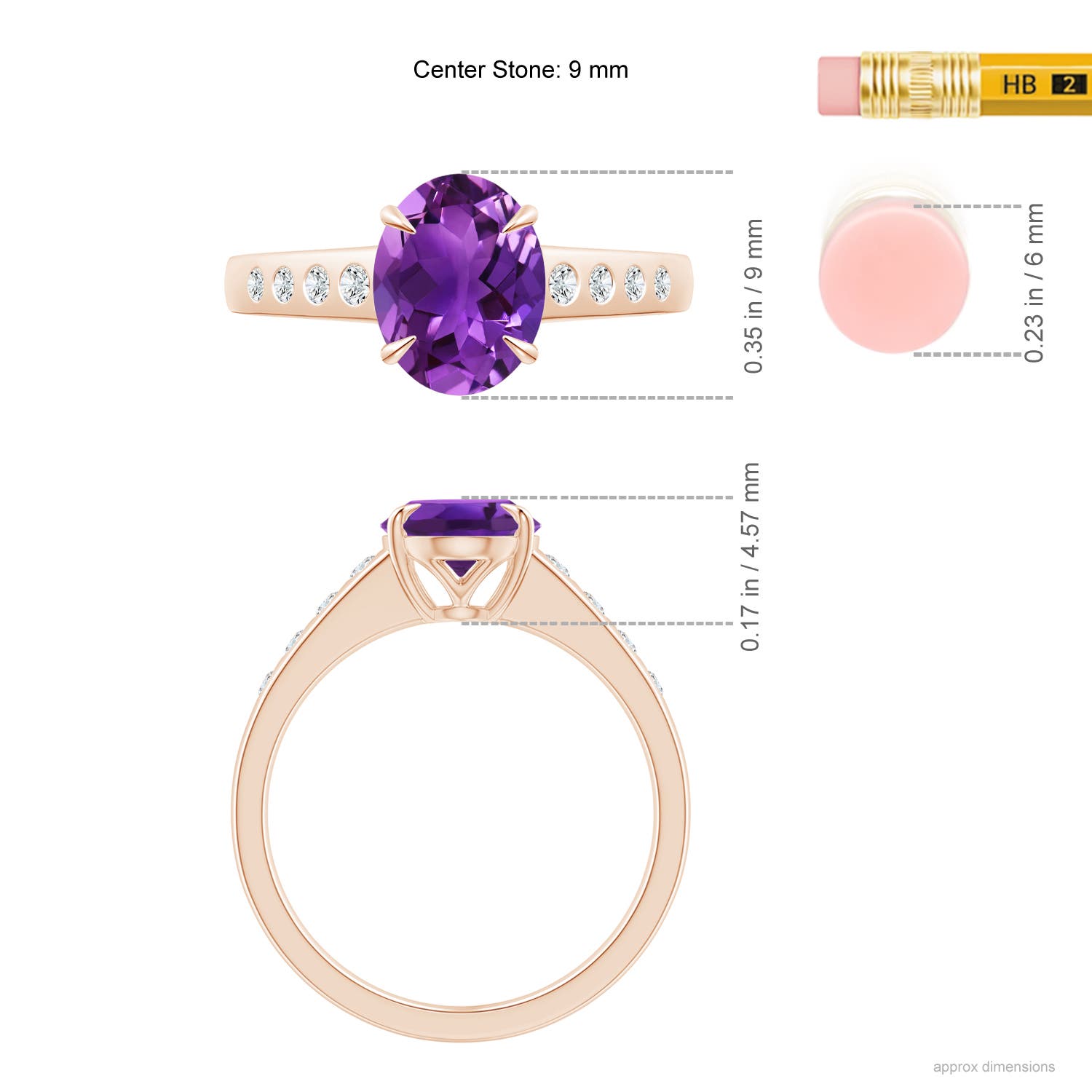 AAAA - Amethyst / 1.79 CT / 14 KT Rose Gold