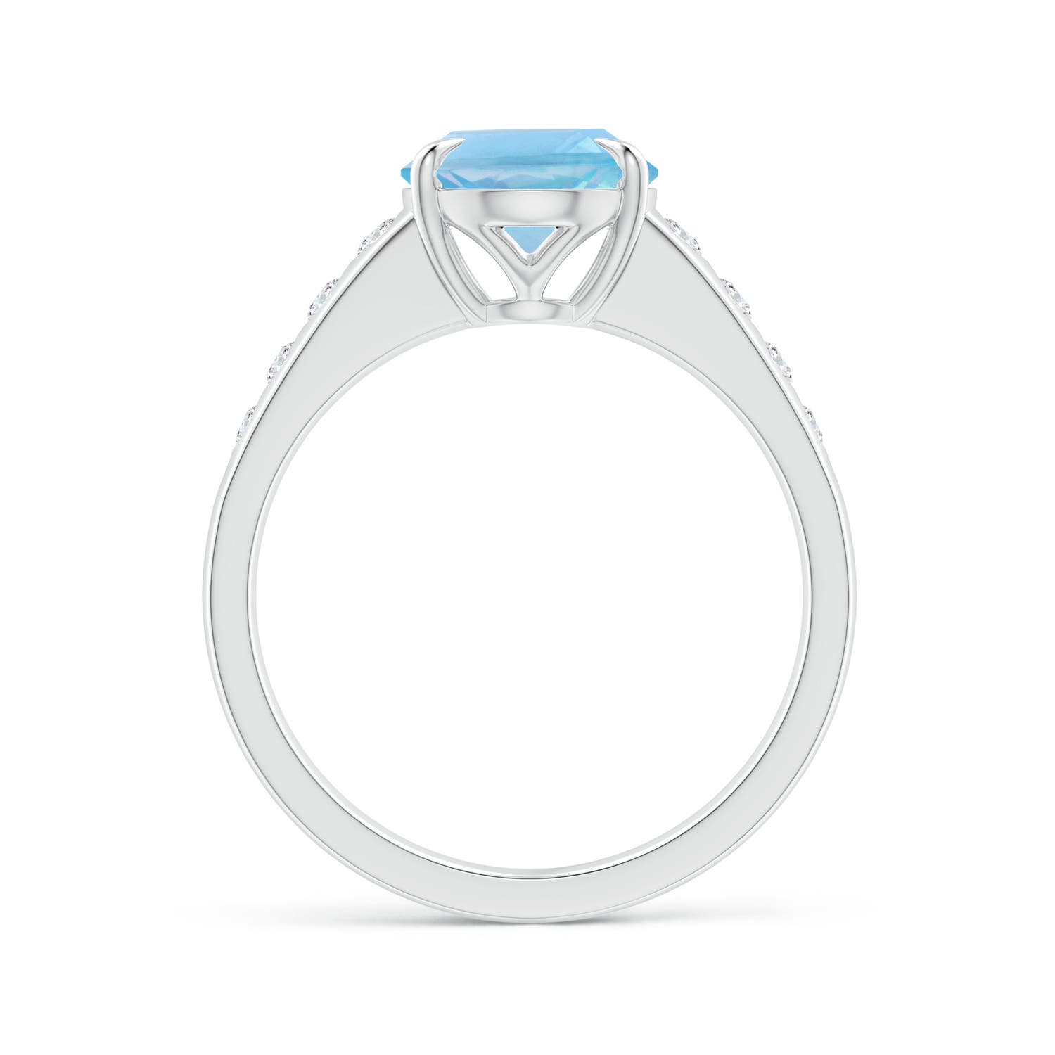 A - Swiss Blue Topaz / 3.47 CT / 14 KT White Gold