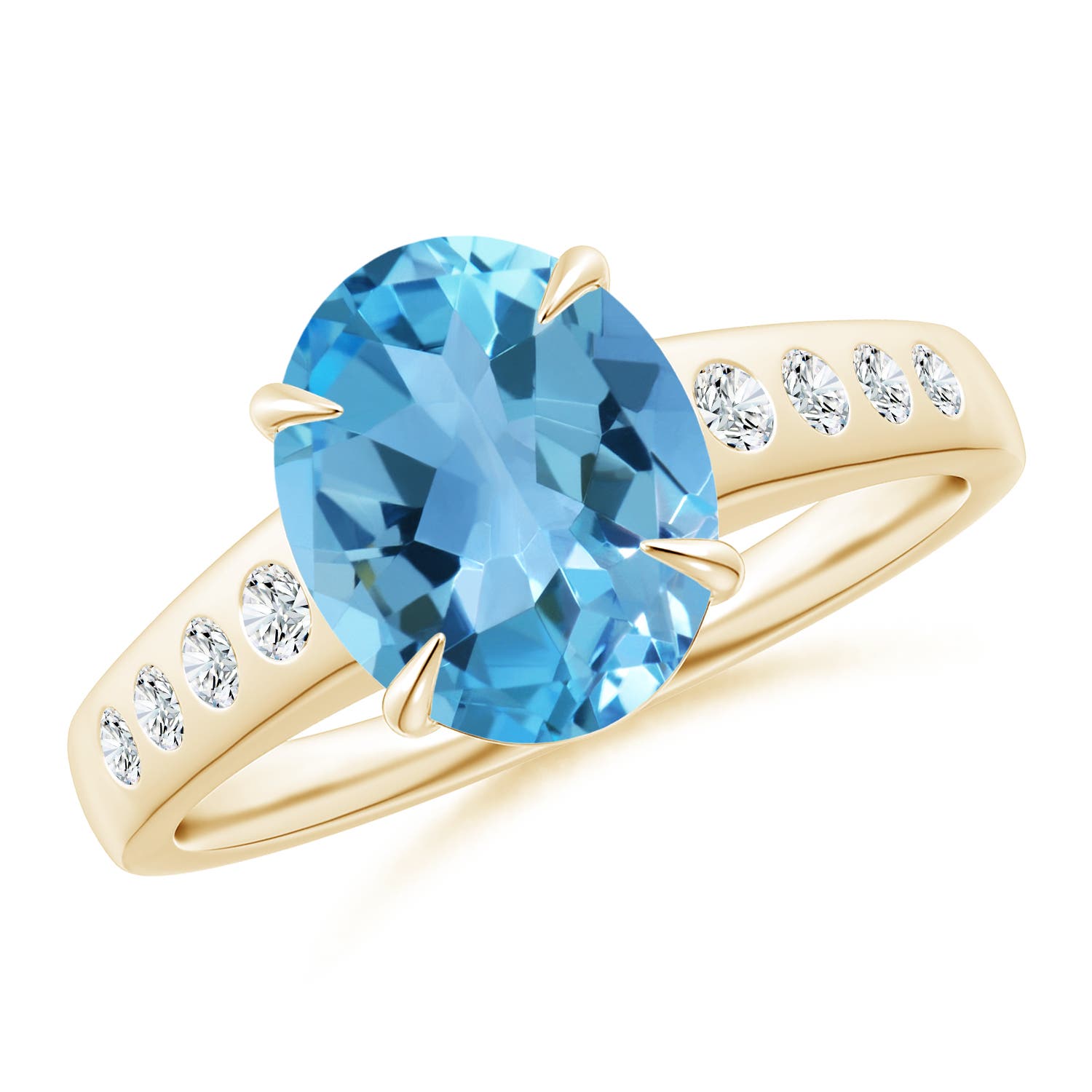 AA - Swiss Blue Topaz / 3.47 CT / 14 KT Yellow Gold