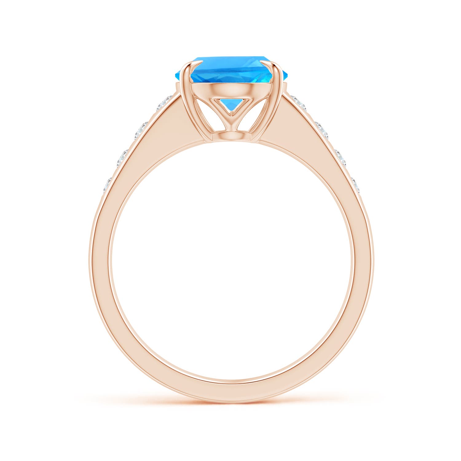 AAAA - Swiss Blue Topaz / 3.47 CT / 14 KT Rose Gold