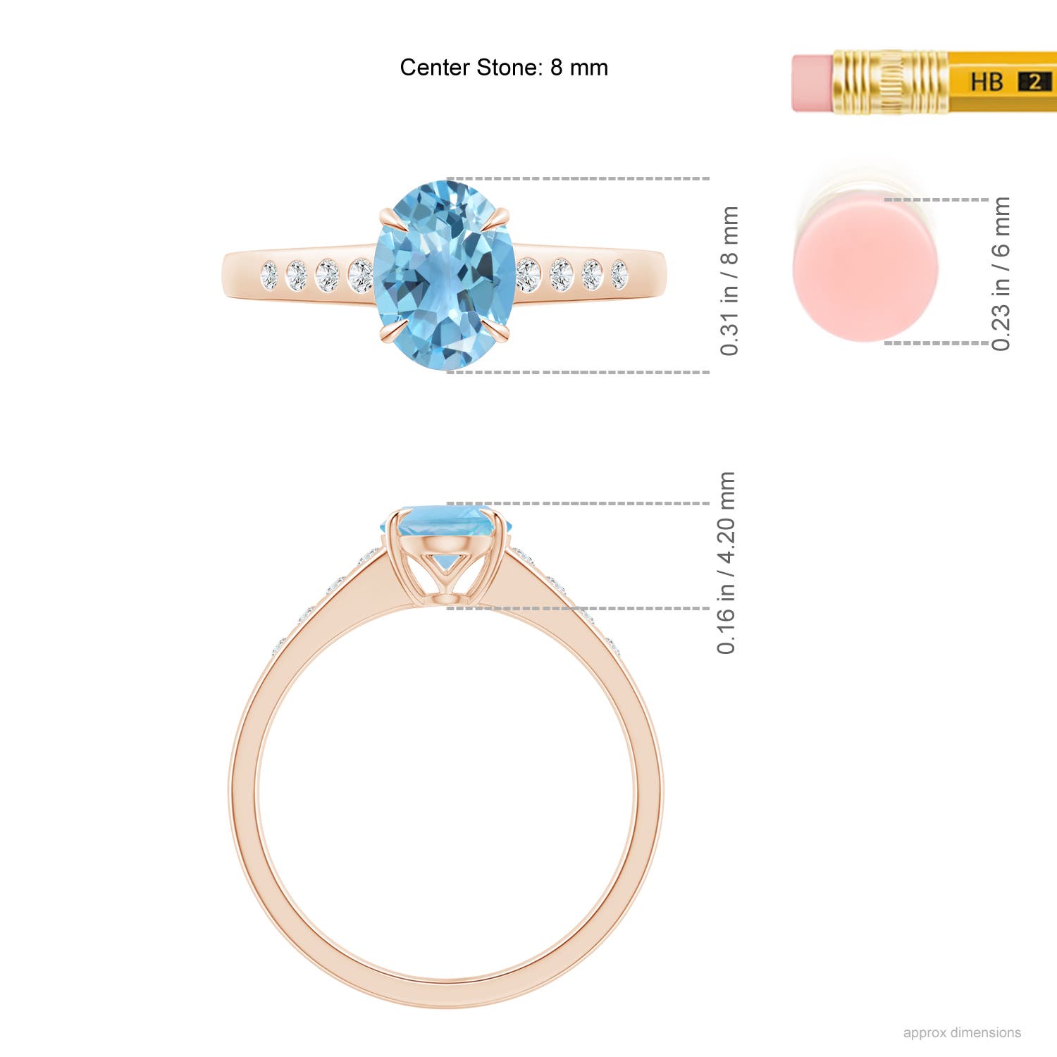 A - Swiss Blue Topaz / 1.66 CT / 14 KT Rose Gold