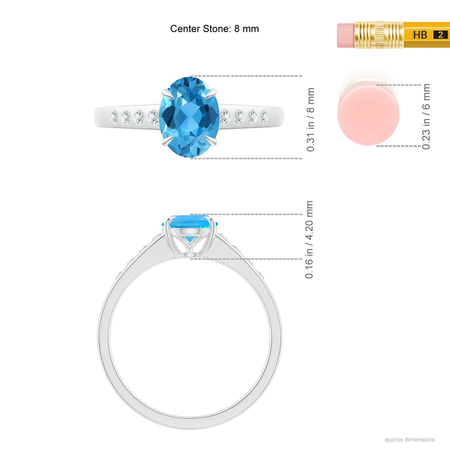 AAA - Swiss Blue Topaz / 1.66 CT / 14 KT White Gold