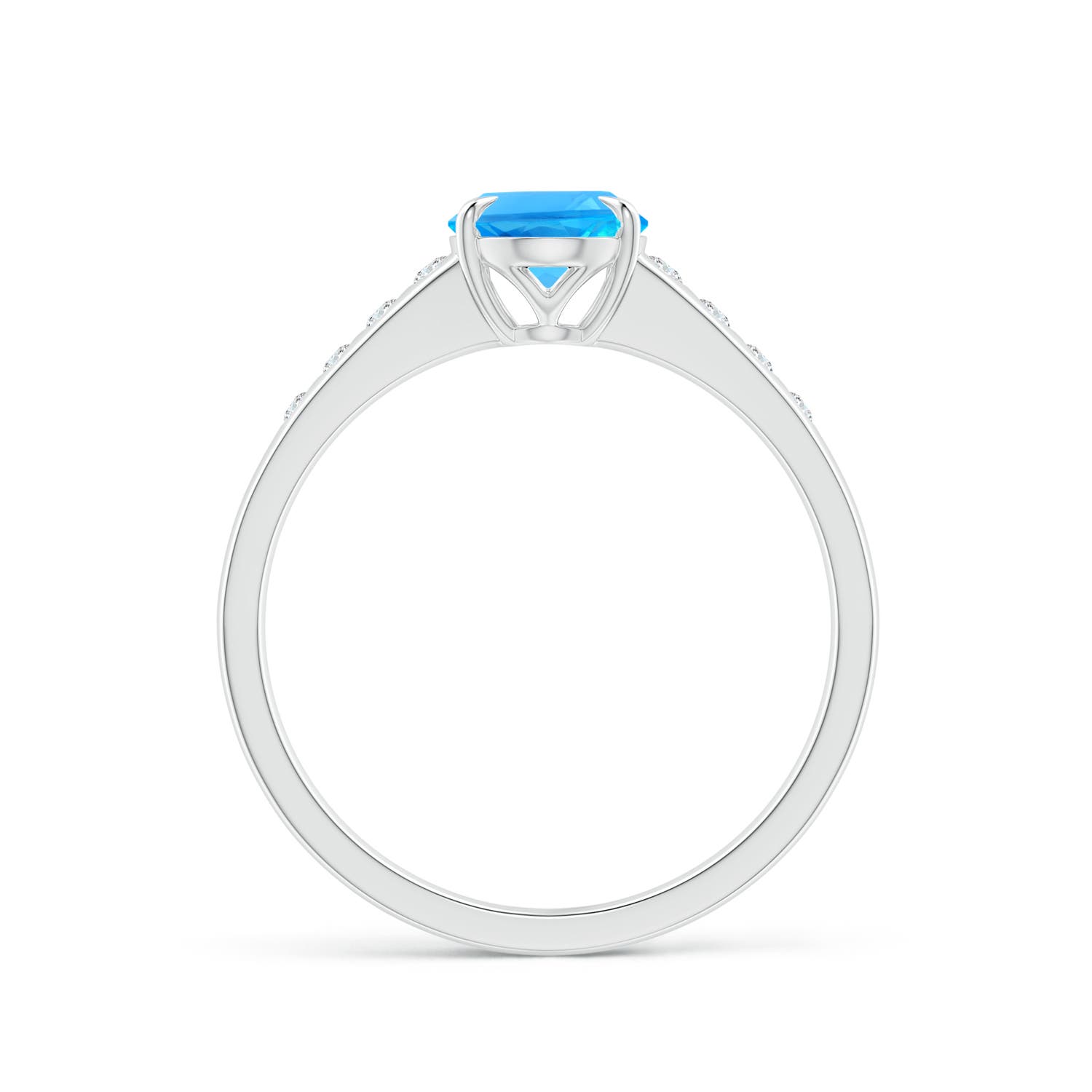 AAAA - Swiss Blue Topaz / 1.66 CT / 14 KT White Gold