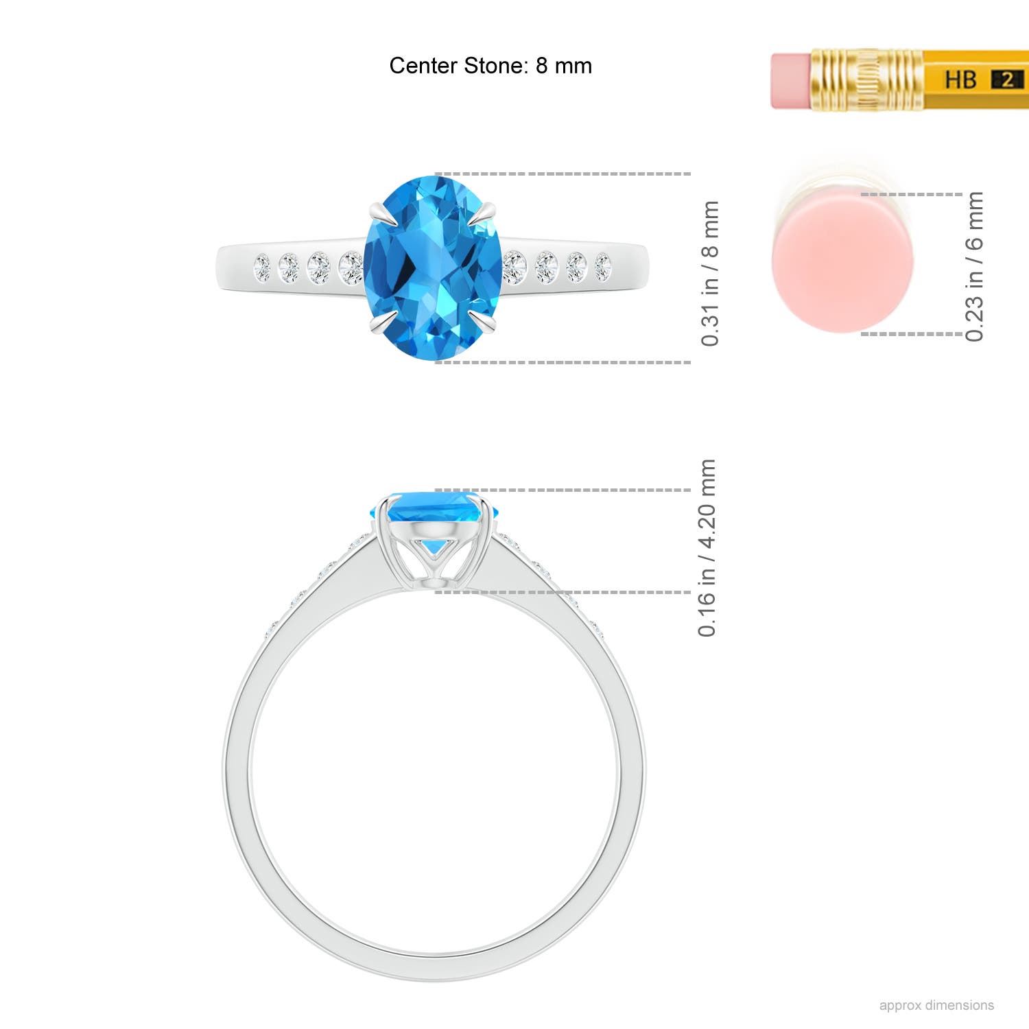 AAAA - Swiss Blue Topaz / 1.66 CT / 14 KT White Gold