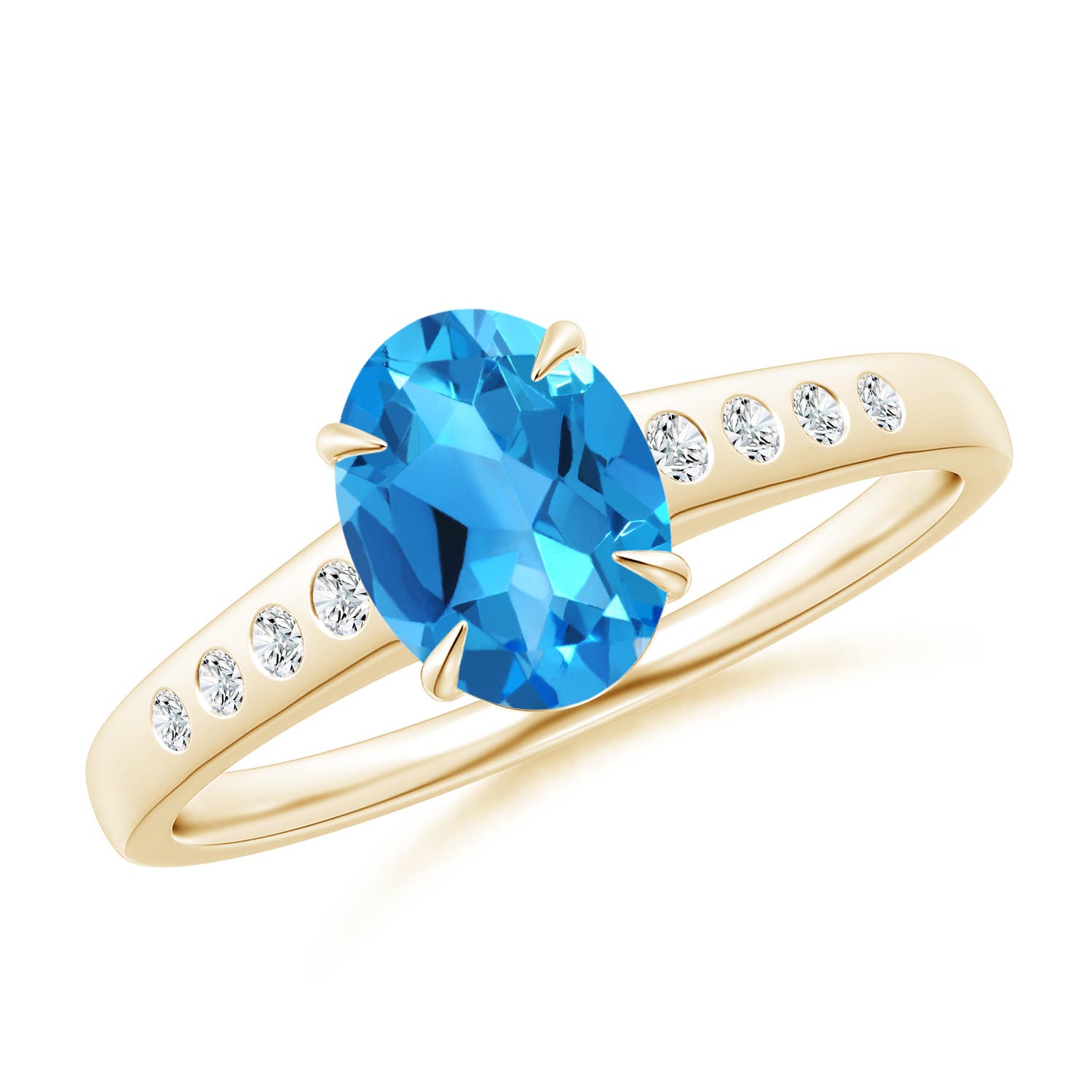 AAAA - Swiss Blue Topaz / 1.66 CT / 14 KT Yellow Gold