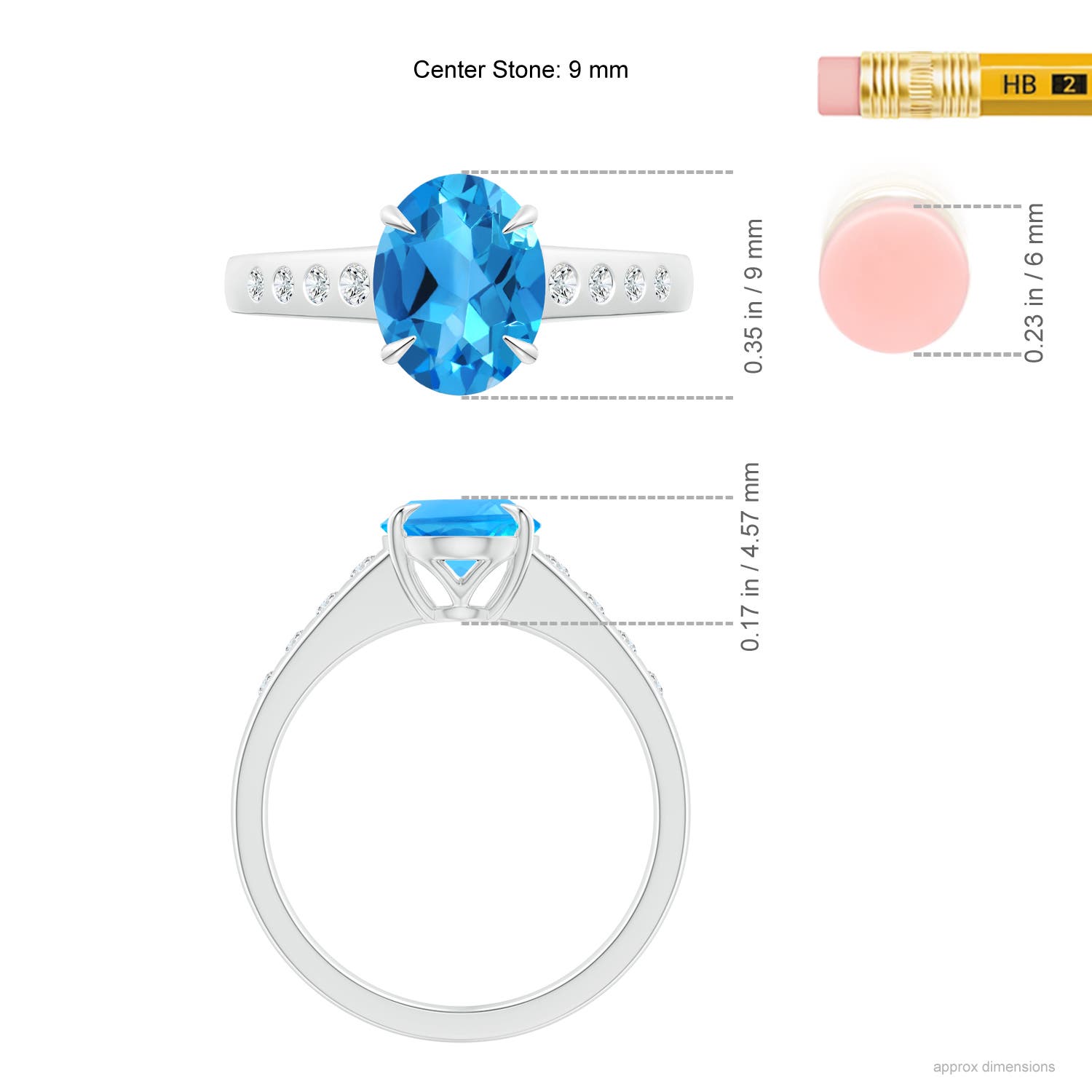 AAAA - Swiss Blue Topaz / 2.44 CT / 14 KT White Gold