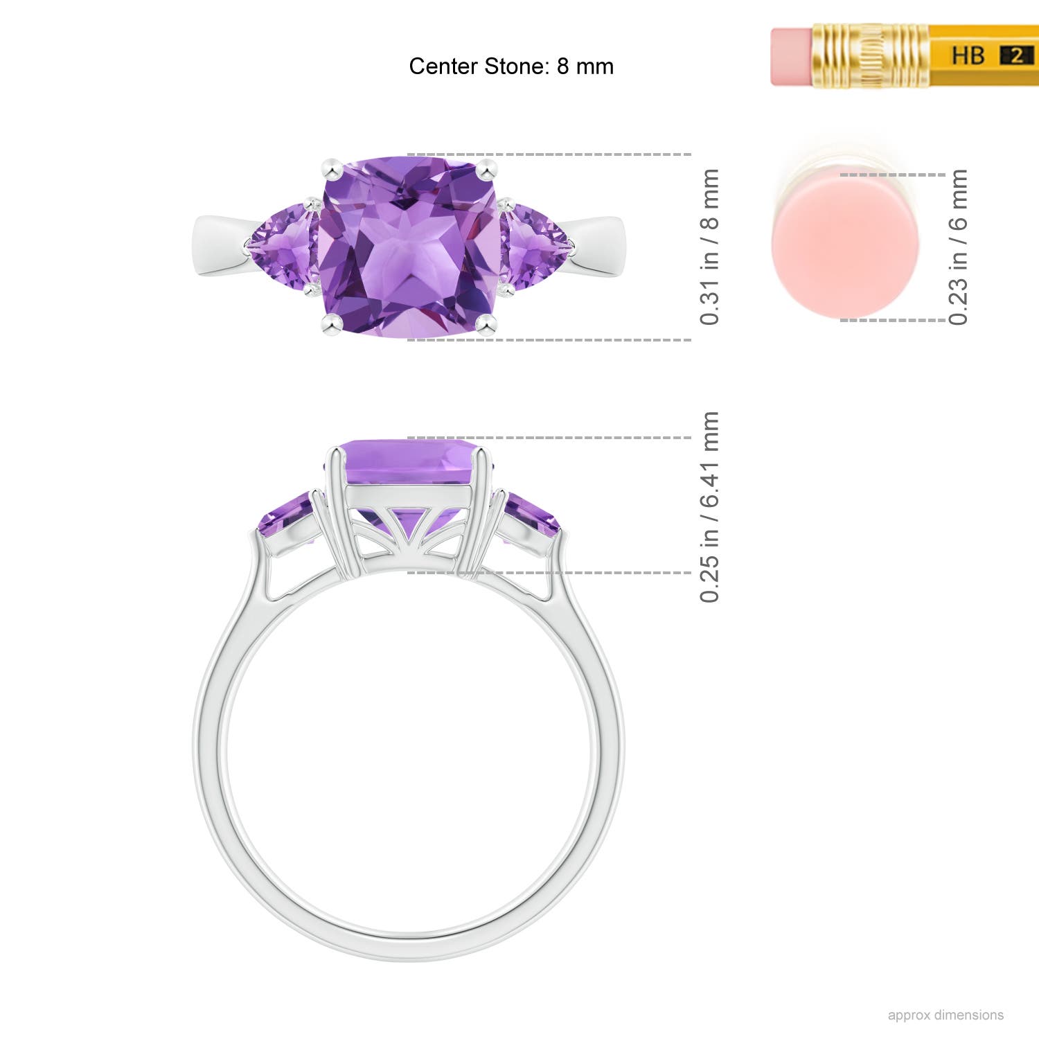 A - Amethyst / 2.6 CT / 14 KT White Gold