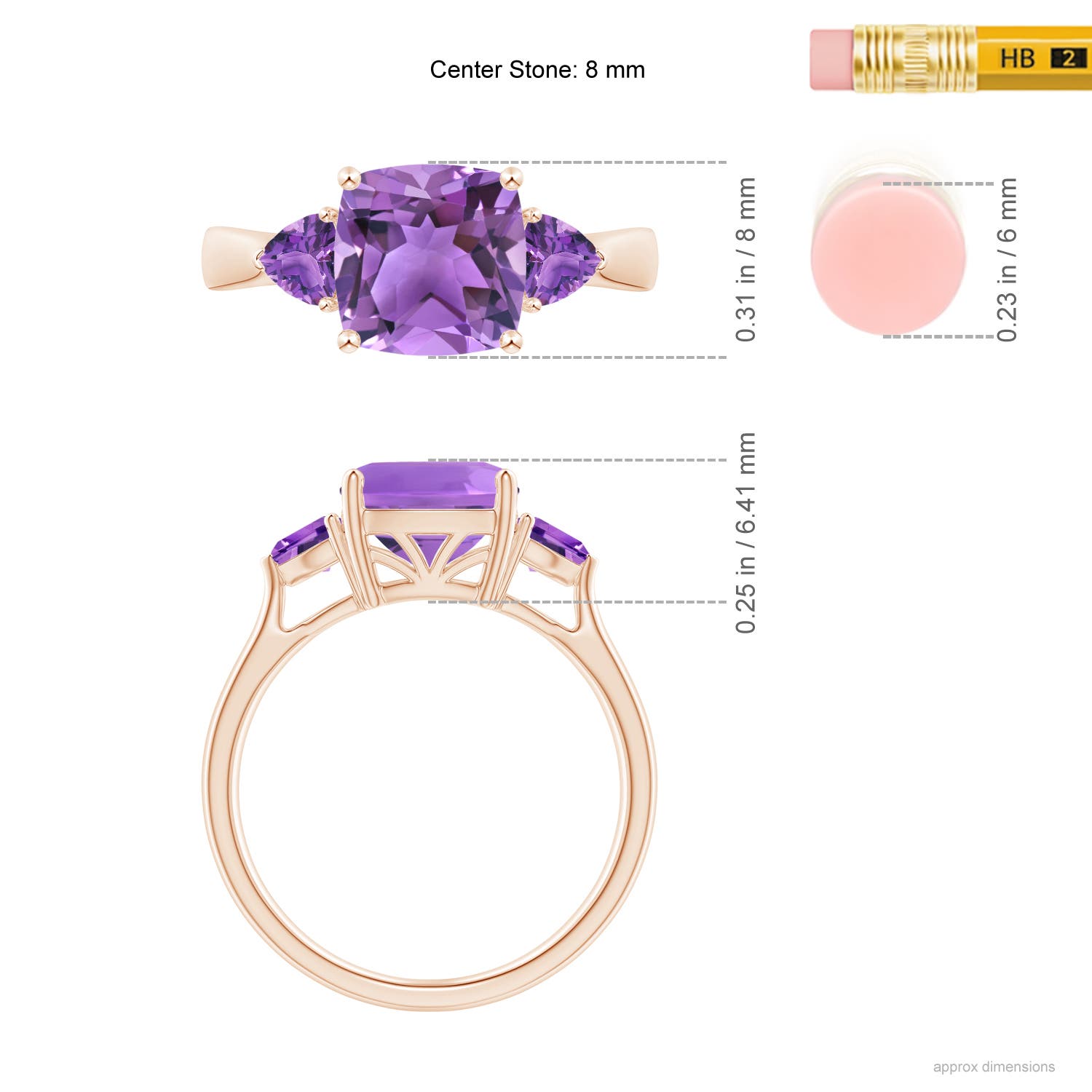 AA - Amethyst / 2.6 CT / 14 KT Rose Gold