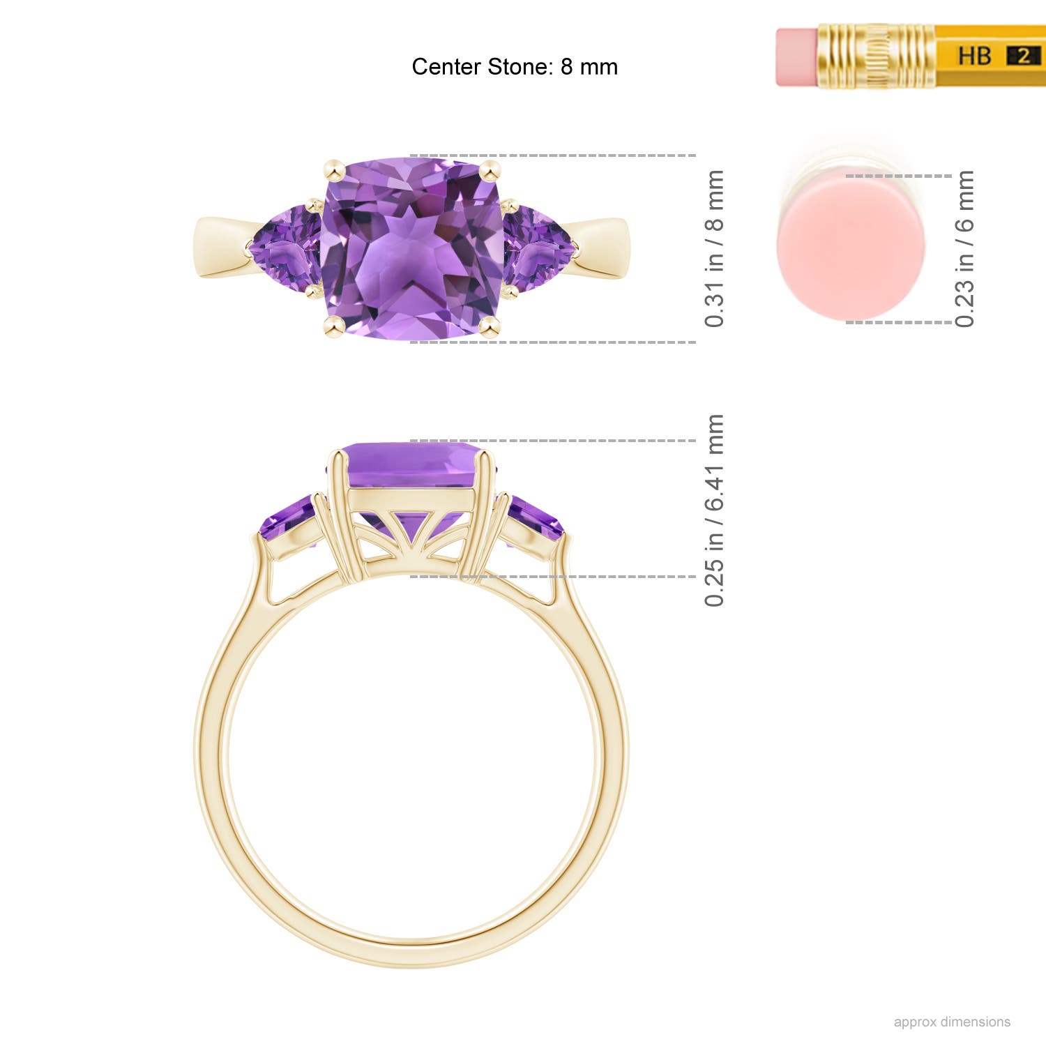 AA - Amethyst / 2.6 CT / 14 KT Yellow Gold