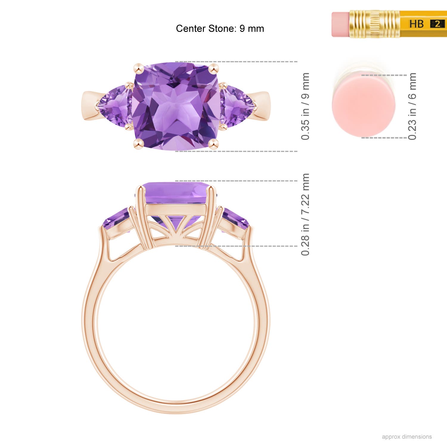 A - Amethyst / 3.9 CT / 14 KT Rose Gold