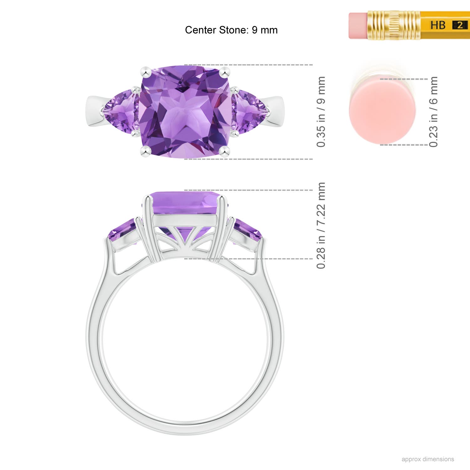 A - Amethyst / 3.9 CT / 14 KT White Gold