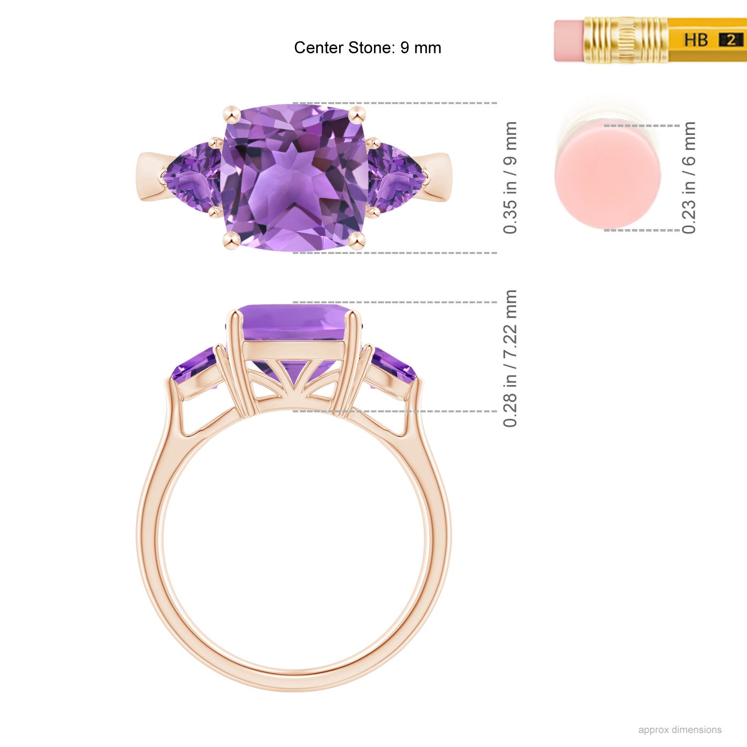 AA - Amethyst / 3.9 CT / 14 KT Rose Gold