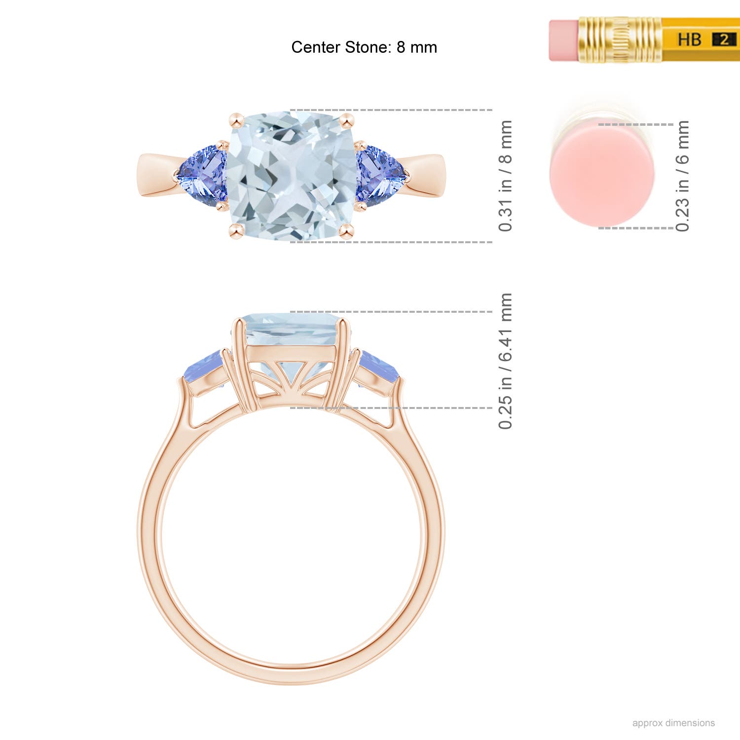 A - Aquamarine / 2.35 CT / 14 KT Rose Gold