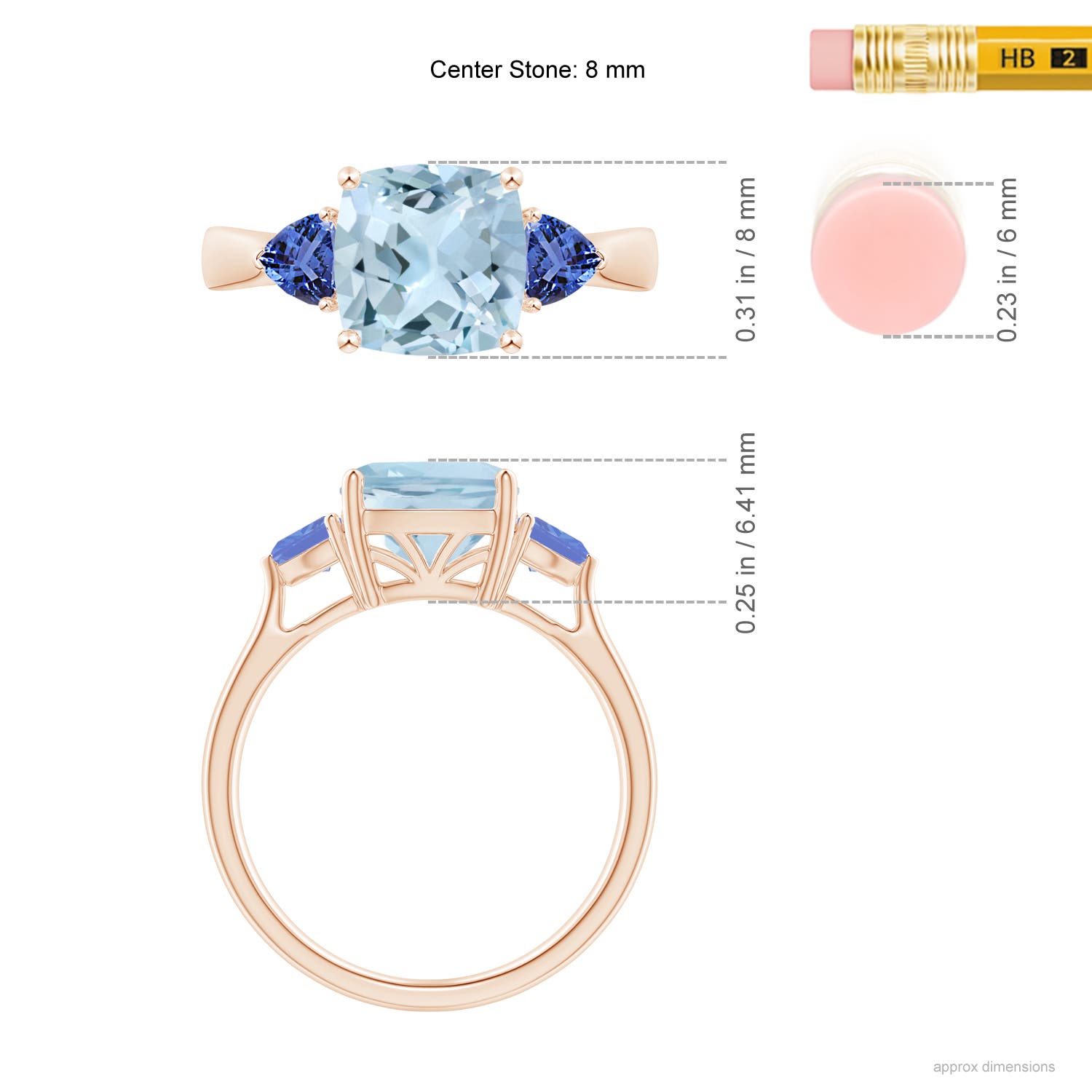 AA - Aquamarine / 2.35 CT / 14 KT Rose Gold