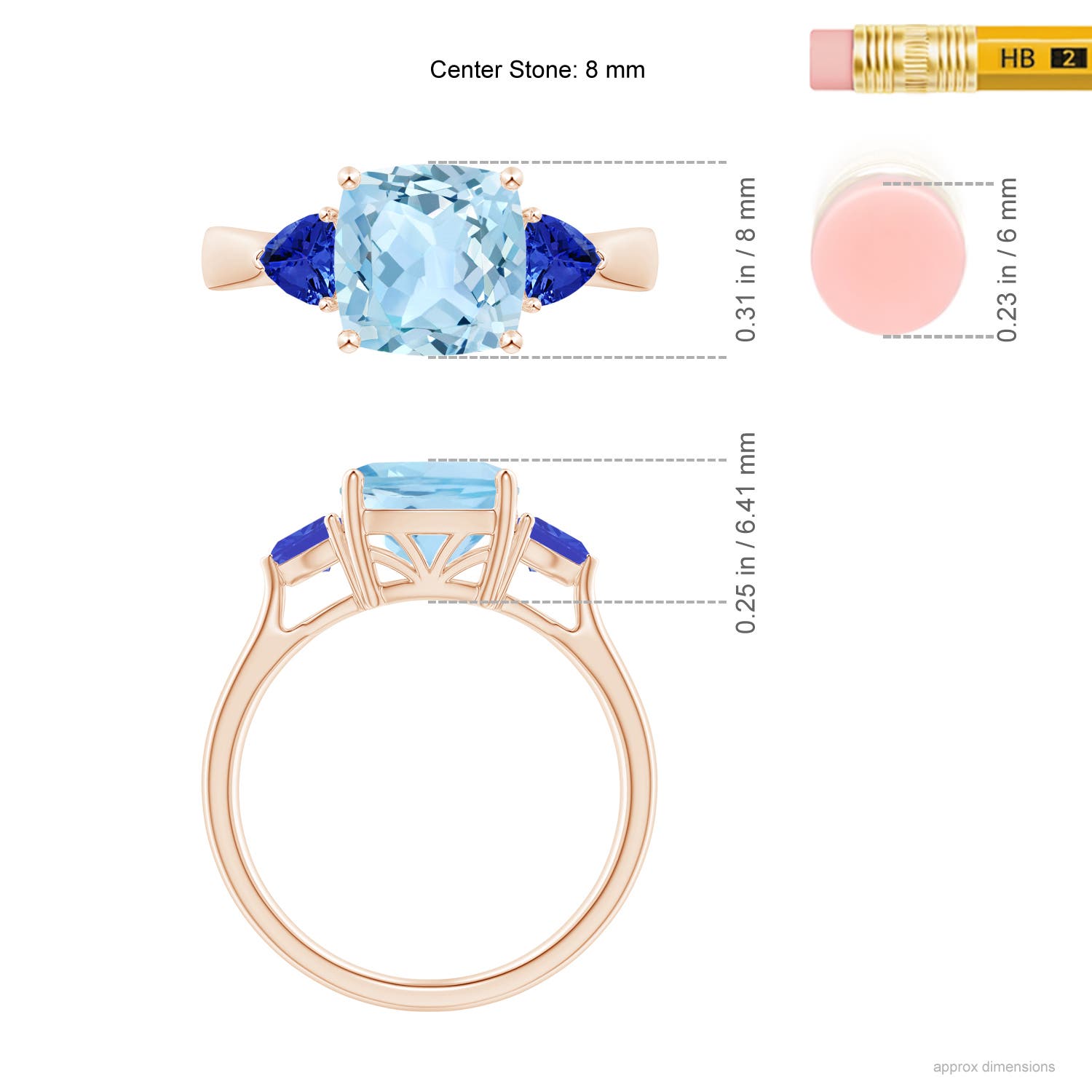 AAA - Aquamarine / 2.35 CT / 14 KT Rose Gold