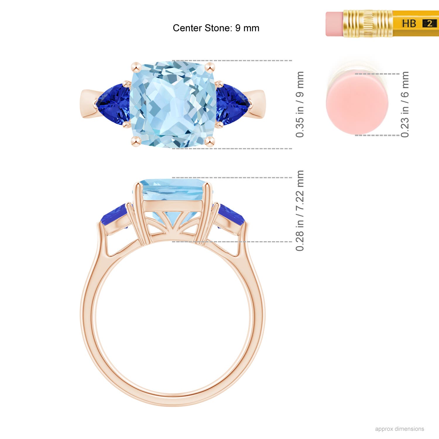 AAA - Aquamarine / 3.5 CT / 14 KT Rose Gold