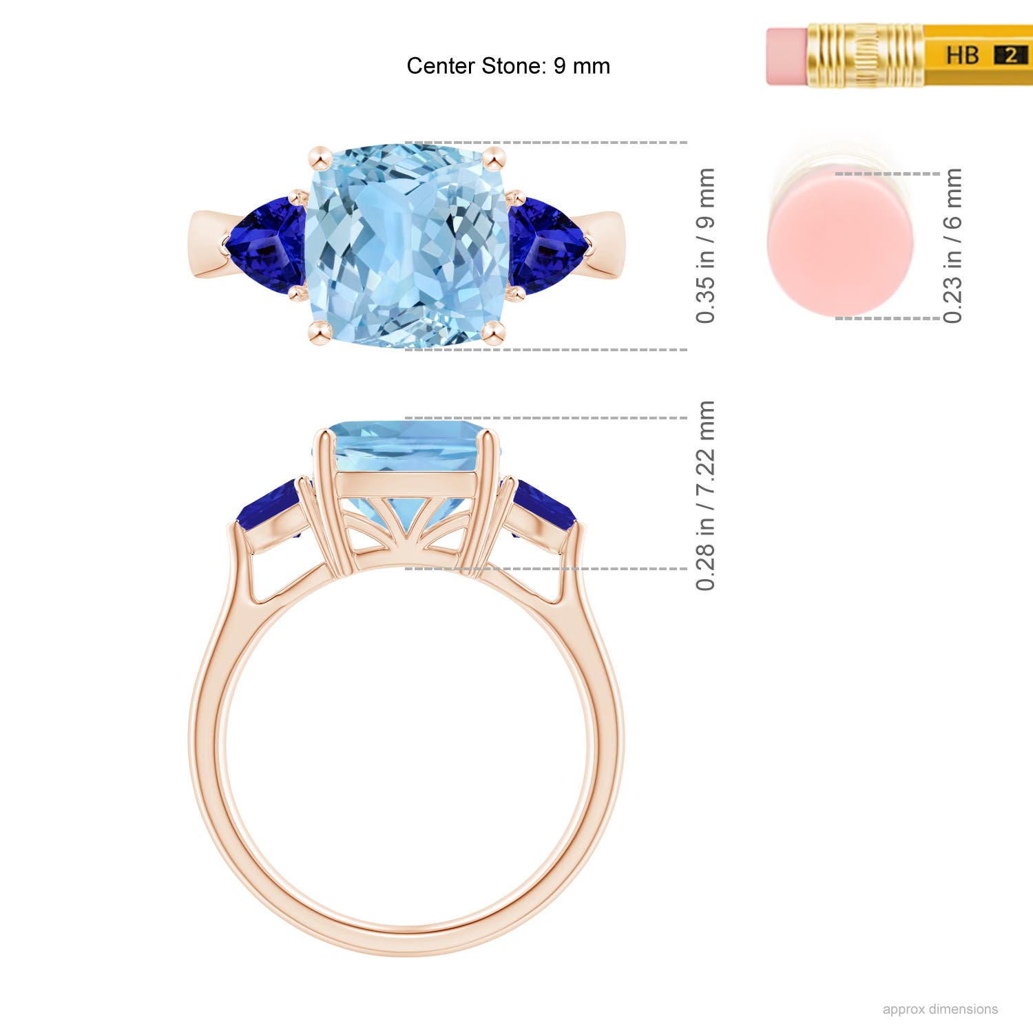 AAAA - Aquamarine / 3.5 CT / 14 KT Rose Gold