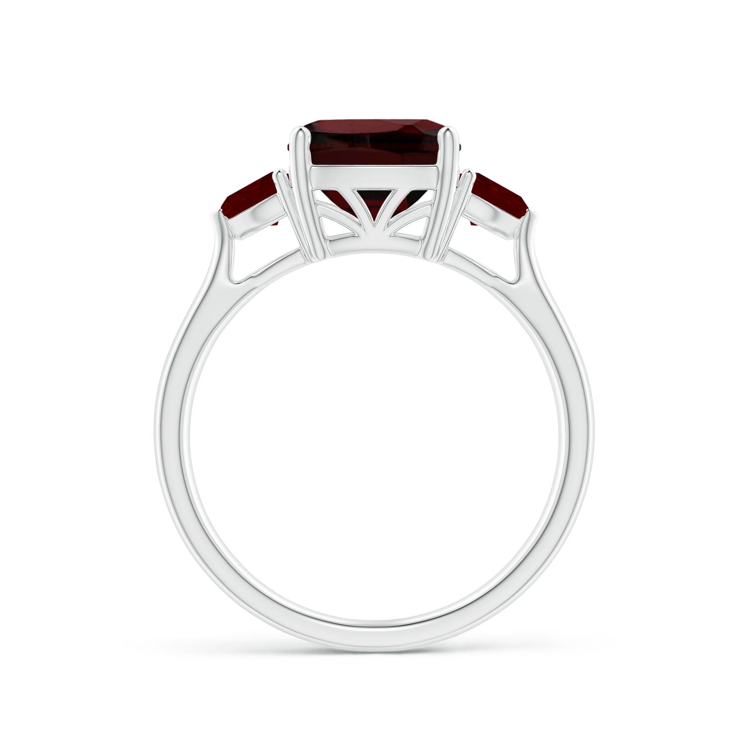 AA - Garnet / 3 CT / 14 KT White Gold