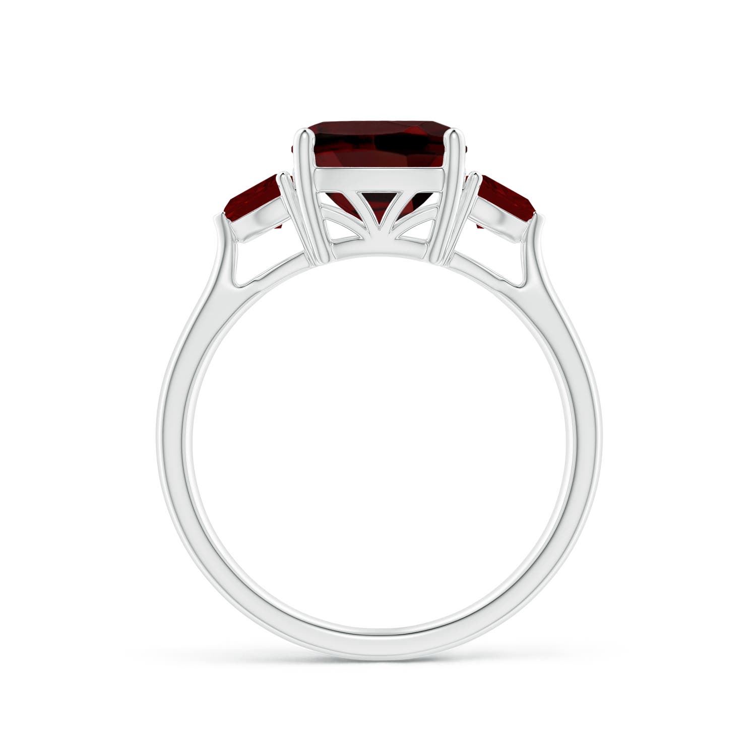 AAA - Garnet / 3 CT / 14 KT White Gold