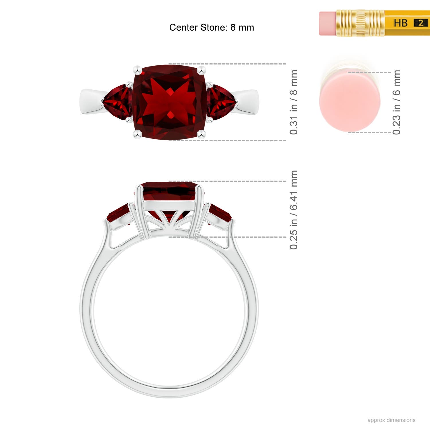 AAAA - Garnet / 3 CT / 14 KT White Gold