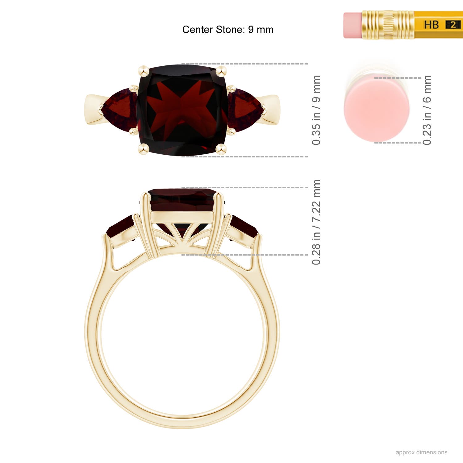 A - Garnet / 4.6 CT / 14 KT Yellow Gold