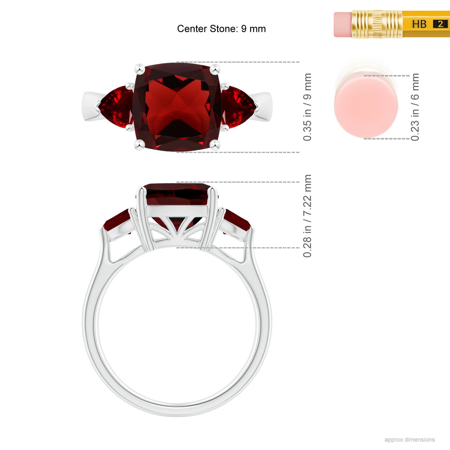 AAA - Garnet / 4.6 CT / 14 KT White Gold