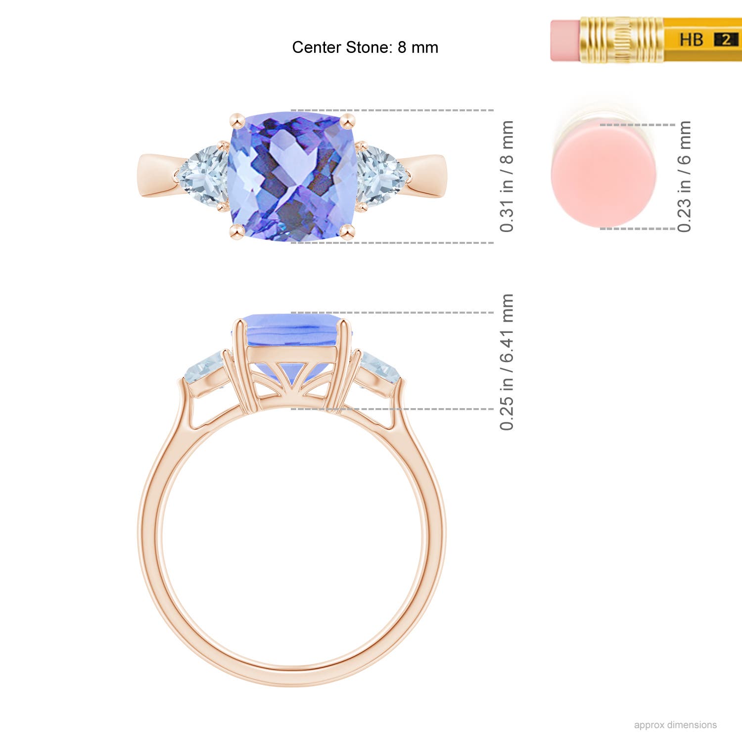 A - Tanzanite / 2.55 CT / 14 KT Rose Gold