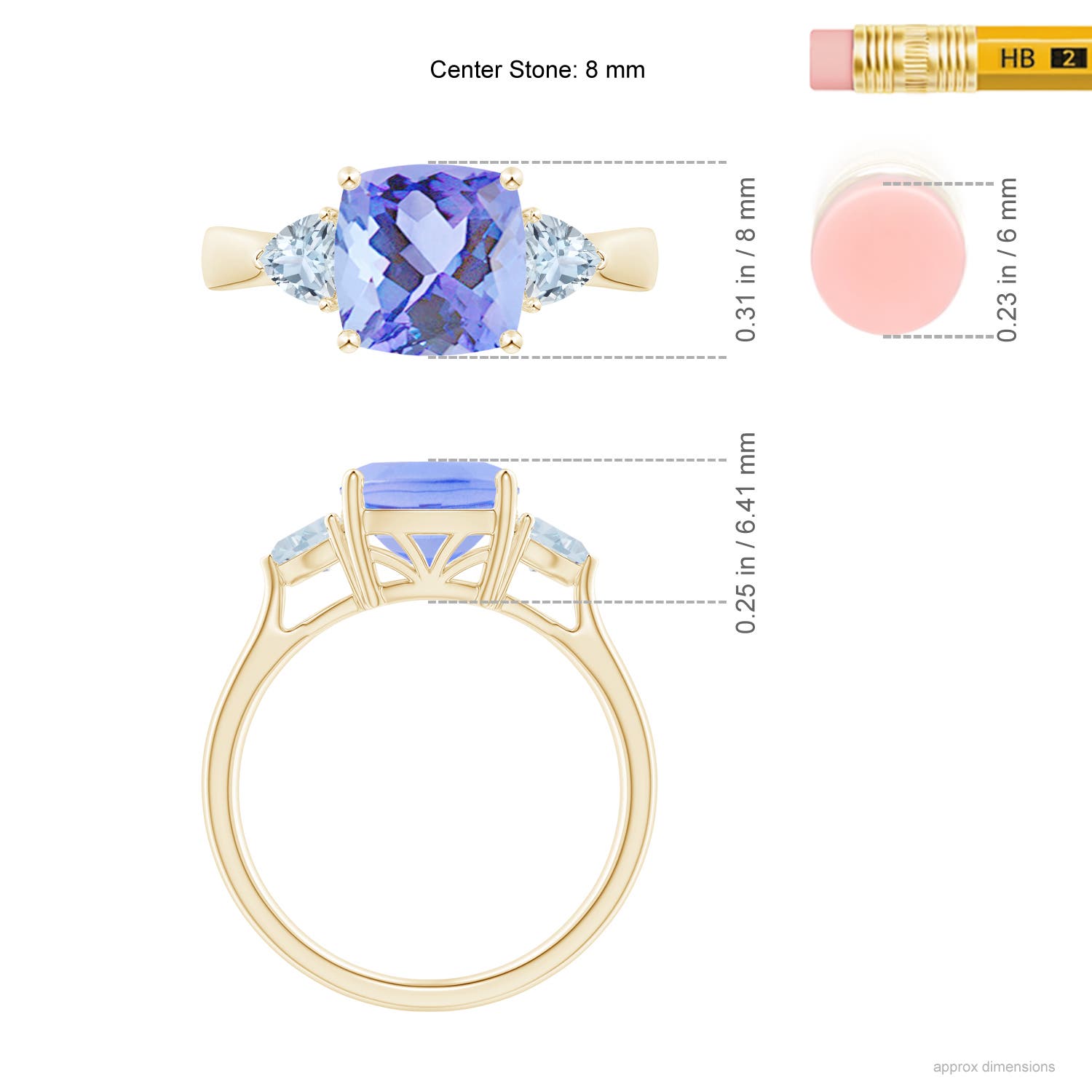 A - Tanzanite / 2.55 CT / 14 KT Yellow Gold