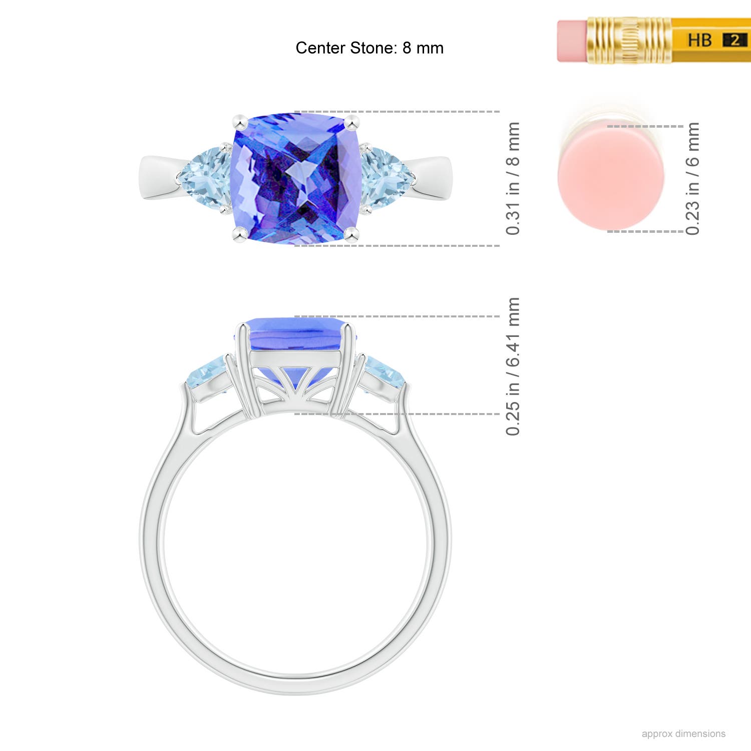 AA - Tanzanite / 2.55 CT / 14 KT White Gold