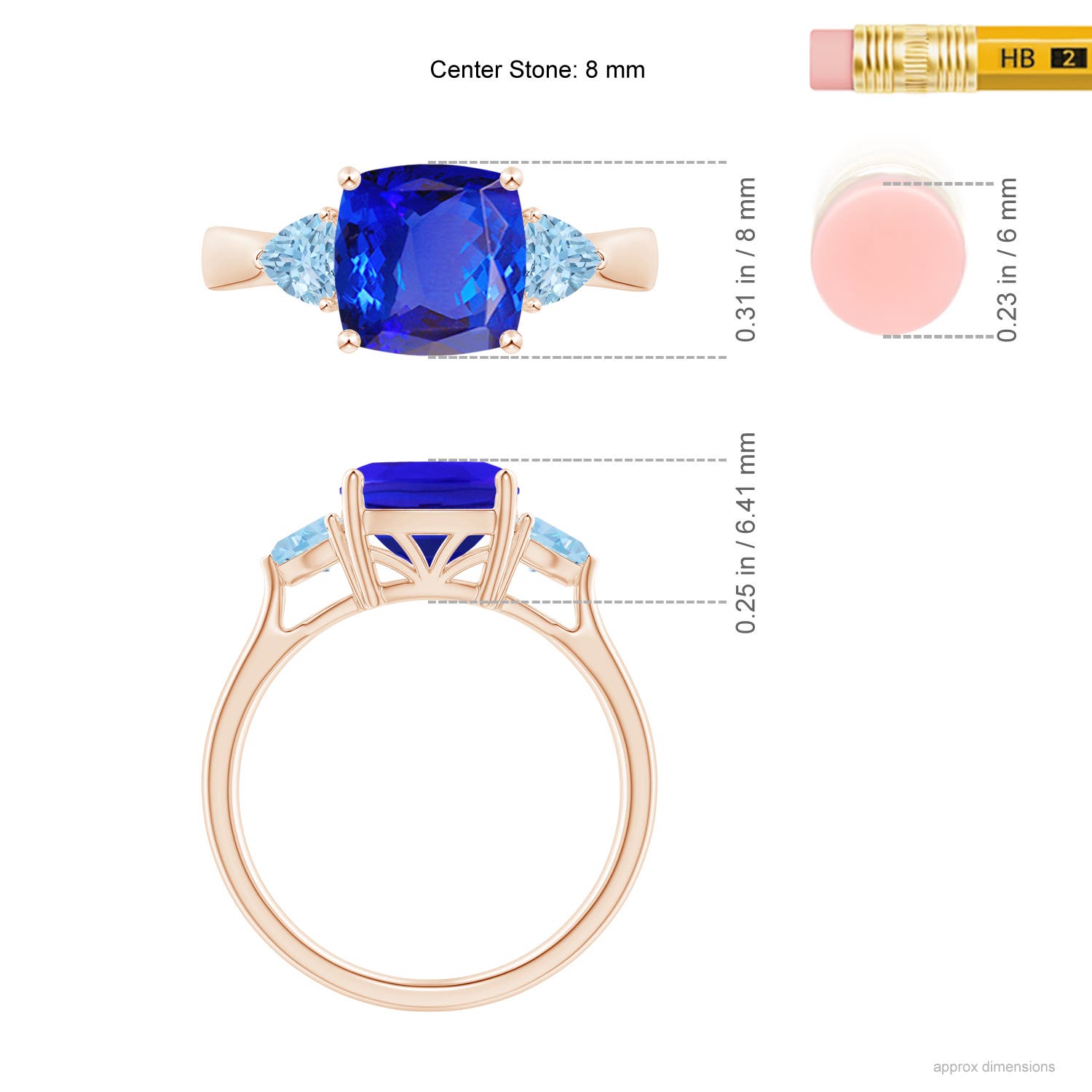 AAA - Tanzanite / 2.55 CT / 14 KT Rose Gold